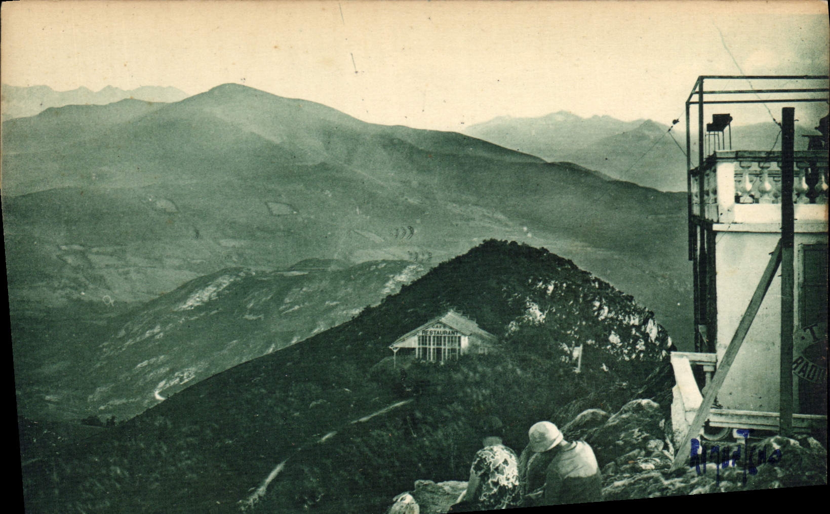 CPA Lourdes Panorama de la Montagne du Sommet du Pic de Jer