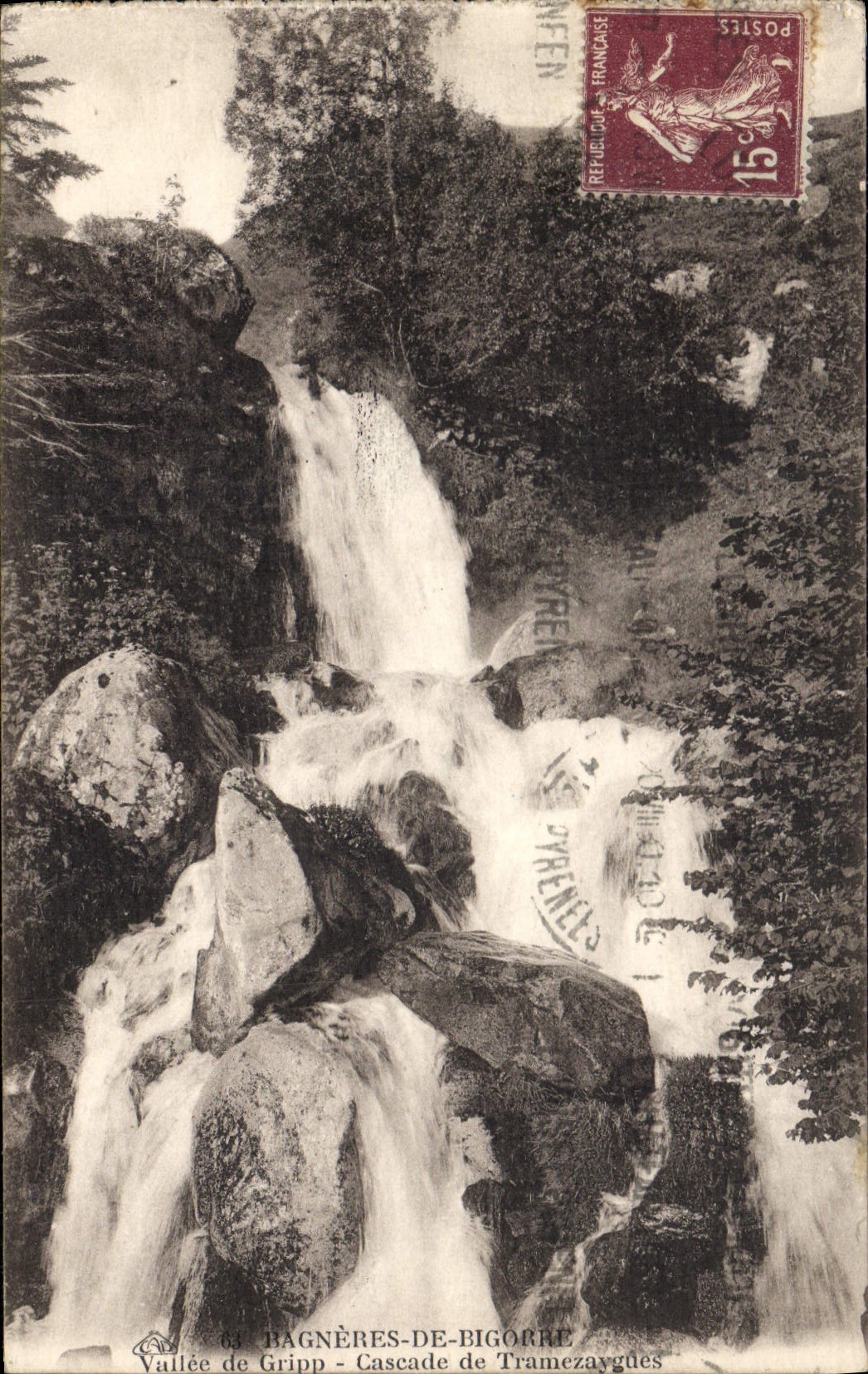 CPA Bagneres de Bigorre Vallee de Gripp Cascade de Tramezaygues