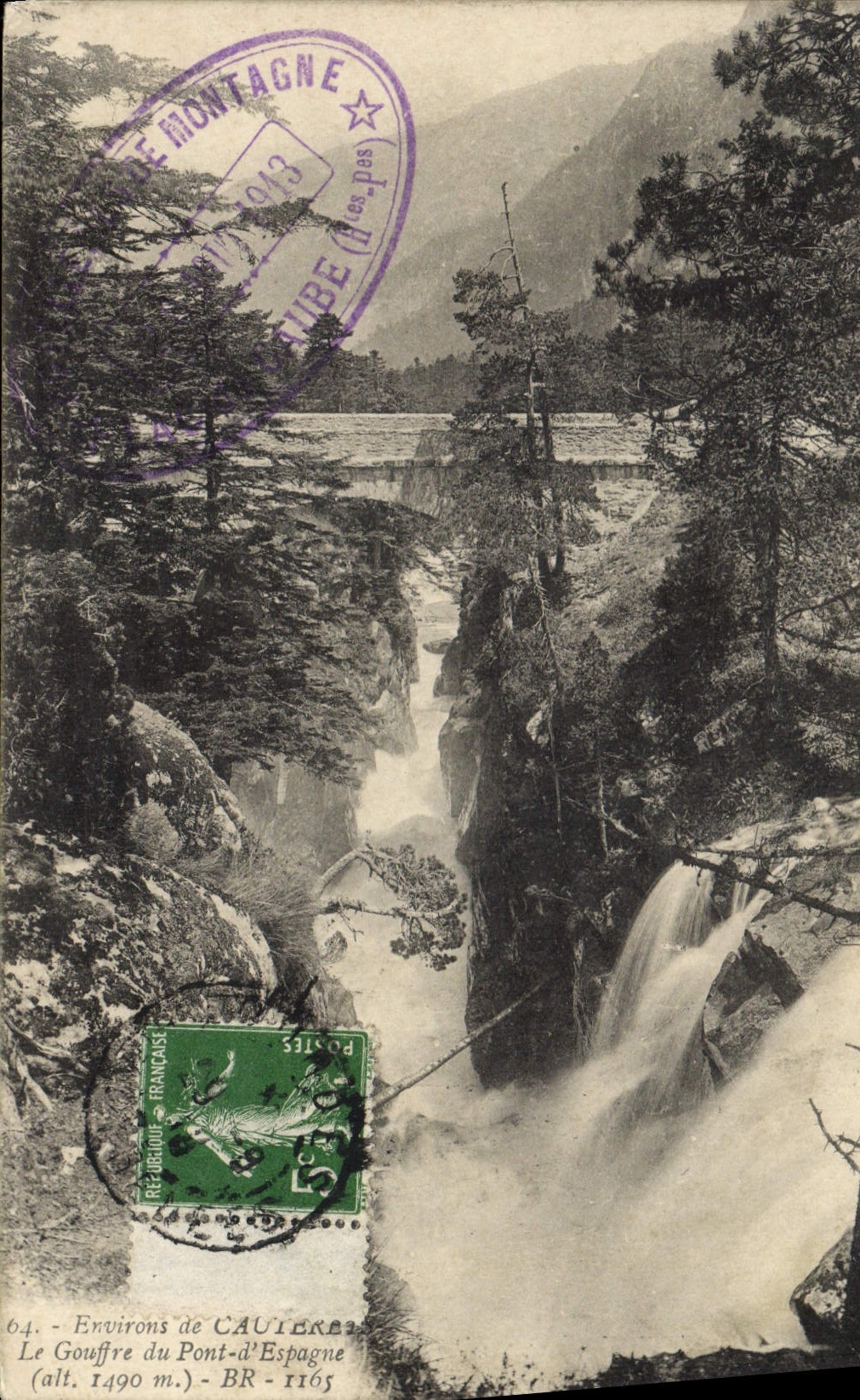 CPA Environs de Cauterets Le Grouffre du Pont d'Espagne 