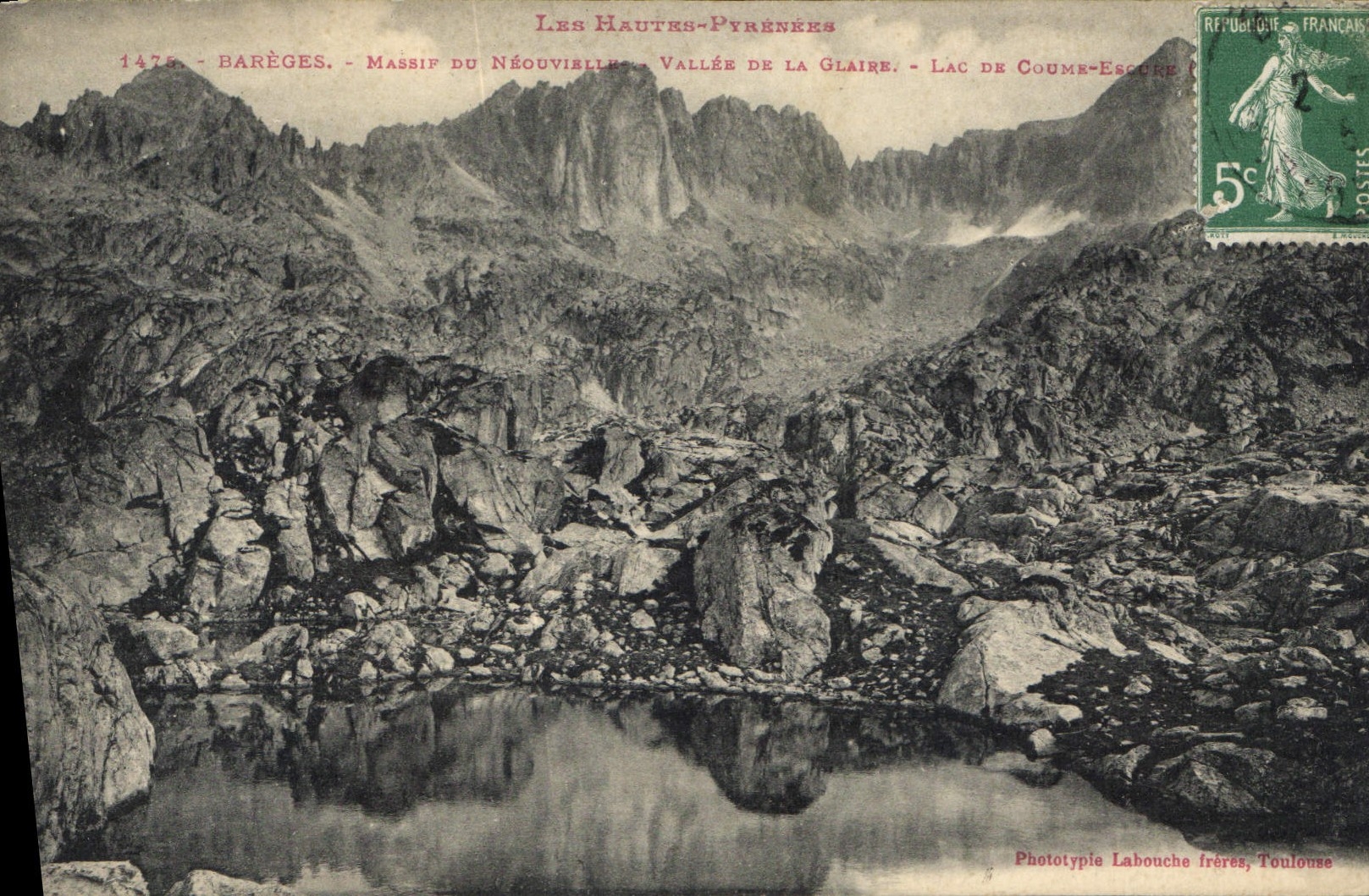 CPA Bareges Massif du Neouvielle Vallee de la Glaire Lac de Coume Escure