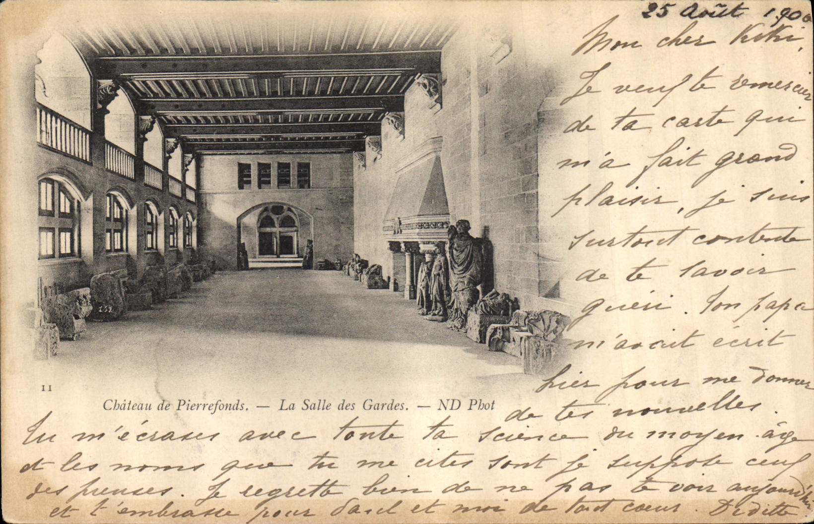CPA Chateau de Pierrefonds La Salle des Gardes Carte 1900