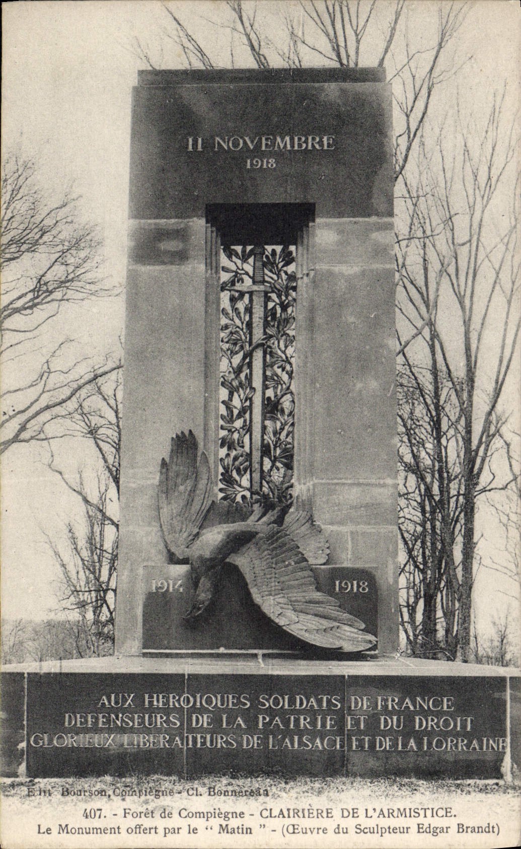 CPA Foret de Compiegne Clairiere de l'Armistice Aigle