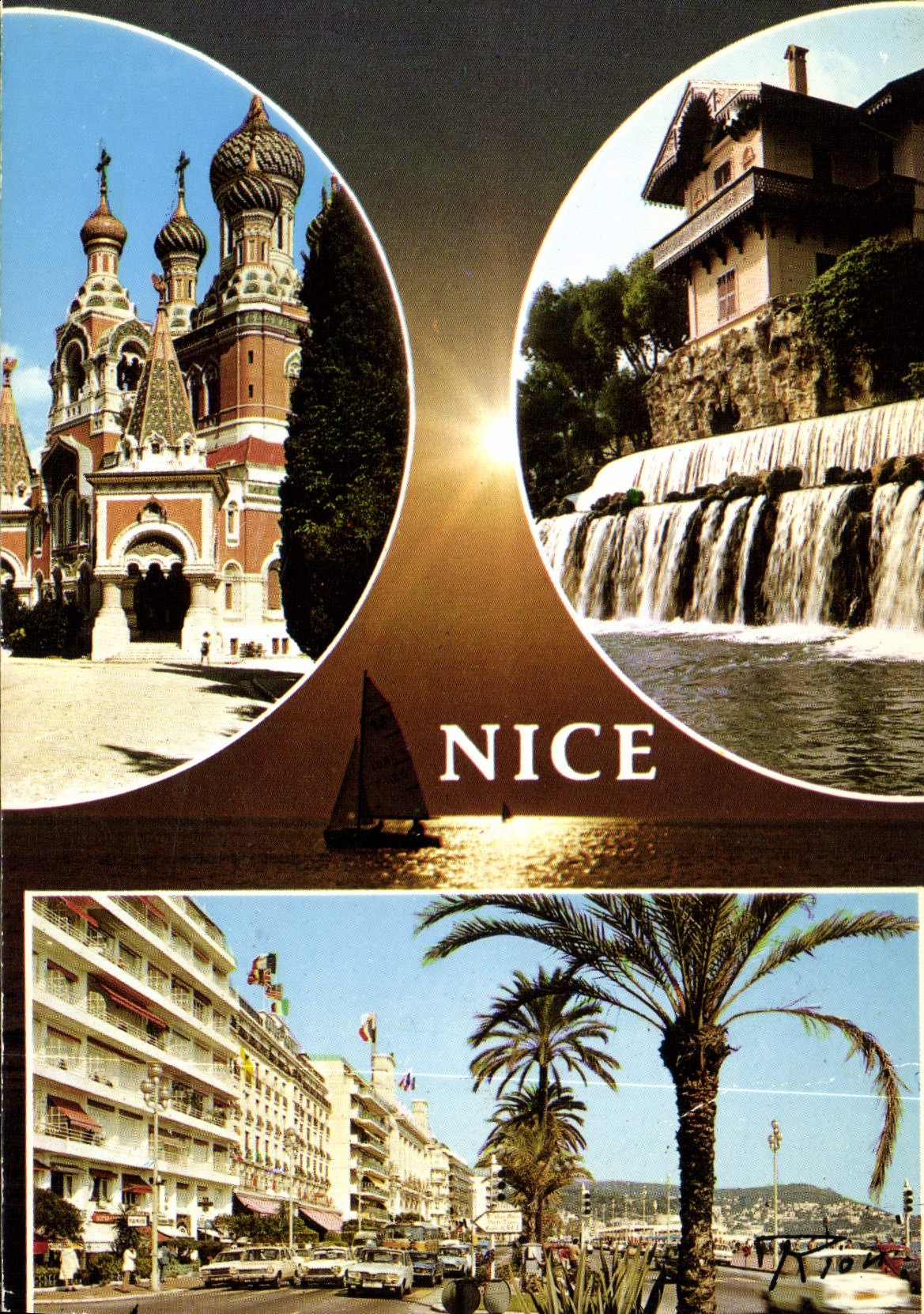 CPM Nice Eglise Russe Cascade de Gairaut Promenade des Anglais