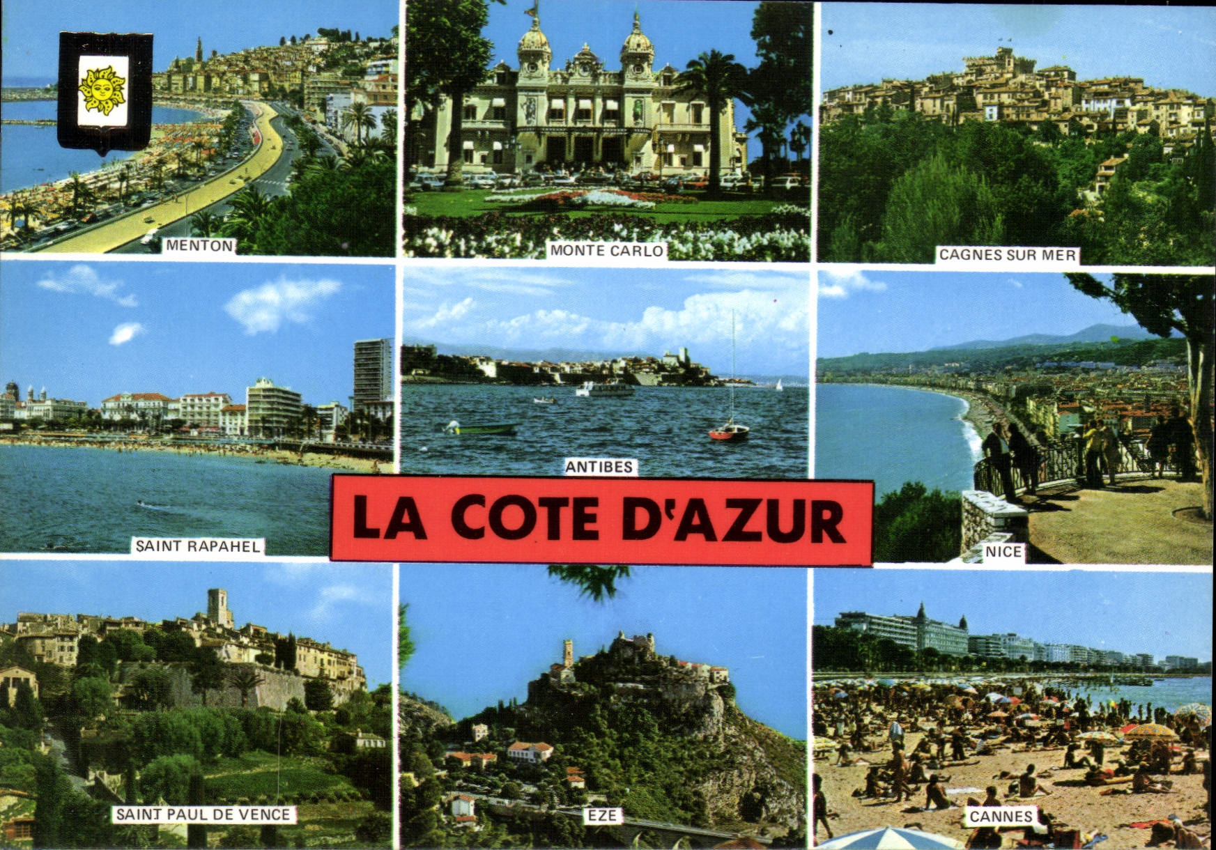CPM La Cote d'Azur Menton Monte Carlo Cagnes sur Mer Saint Raphael Antibes Nice Saint Paul de Vence