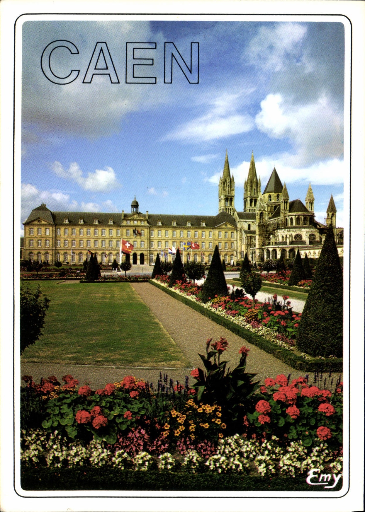 CPM Caen Calvados l'Hotel de Ville Abbaye aux Hommes fondee par Guillaume le Conquerant au XI siecle