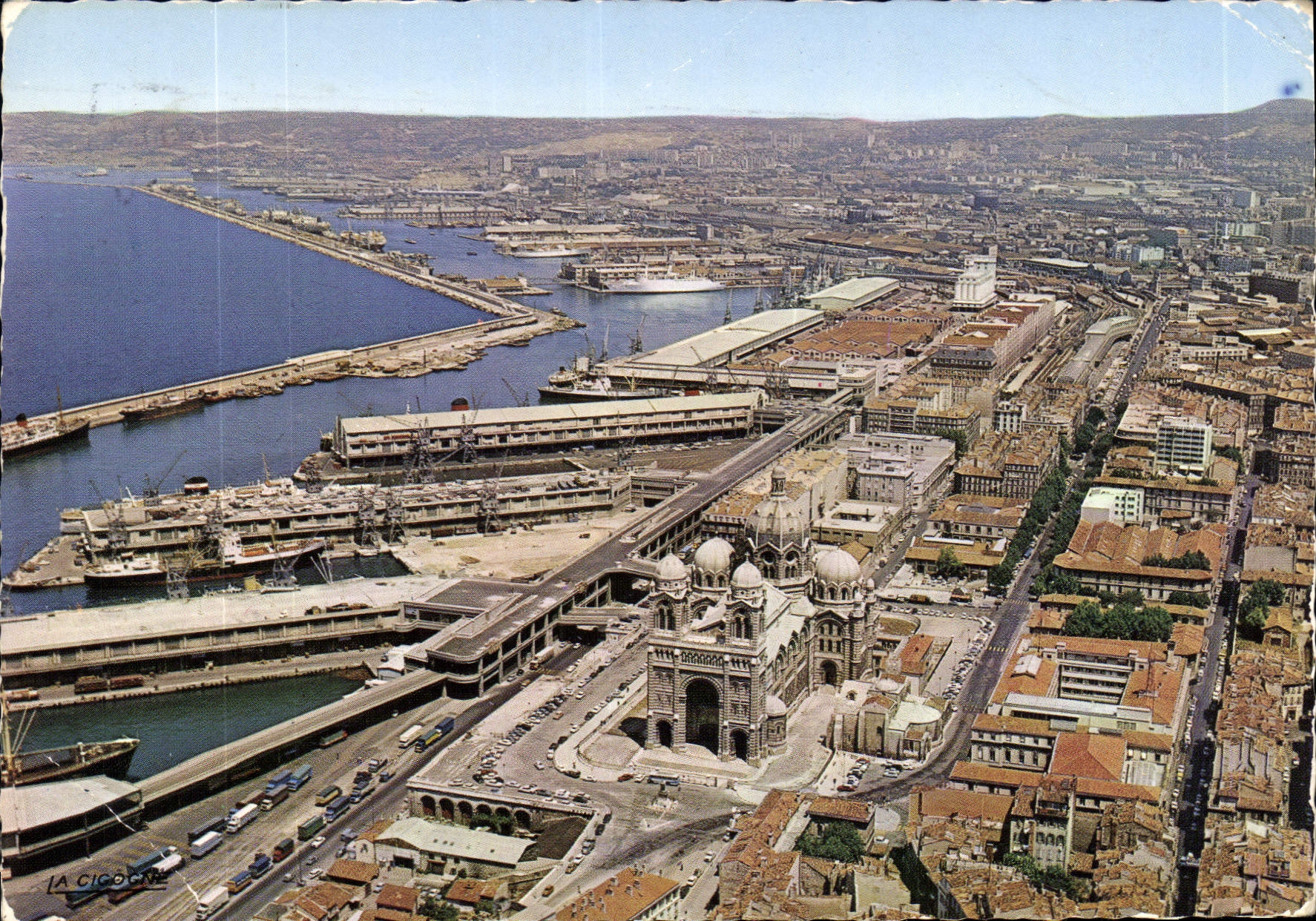CPM Marseille B du R la Cathedrale et le Bassin de la Joliette