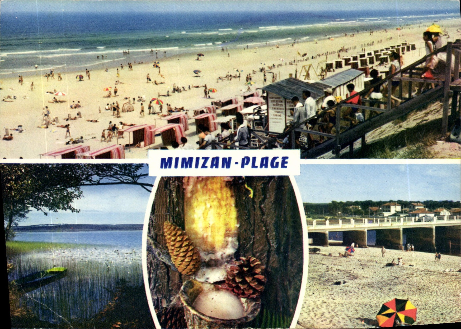 CPM Mimizan Landes la Plage le Lac Pot de resine le Pont sur le Courant