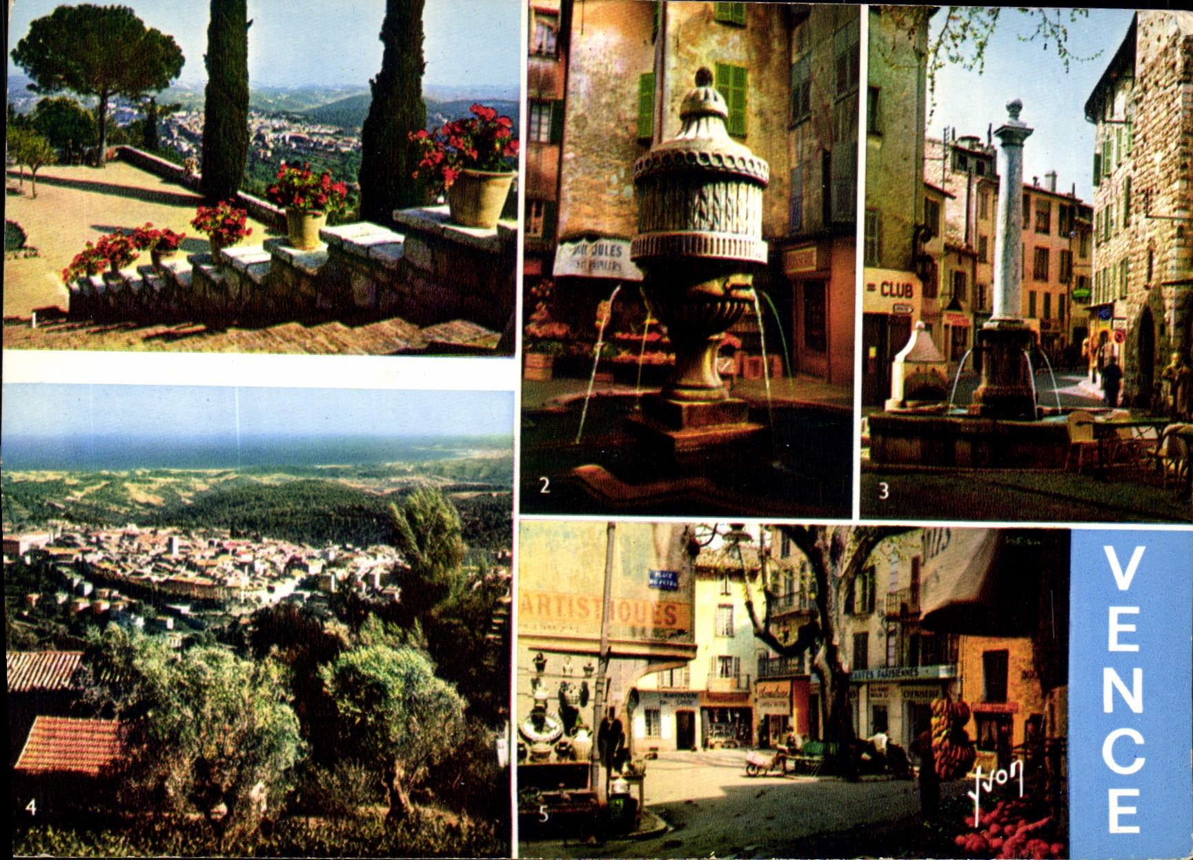 CPM La Cote d'Azur miracle de la nature Vence Alpes Maritimes vue generale la Fontaine de la place d