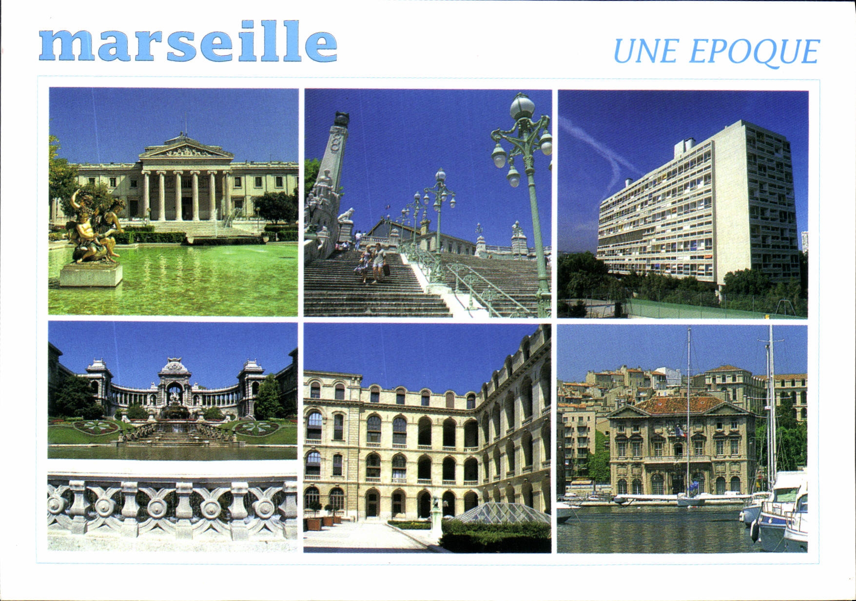CPM Marseille Bouches du Rhone France le Palais de Justice les escaliers de la Gare Saint Charles la
