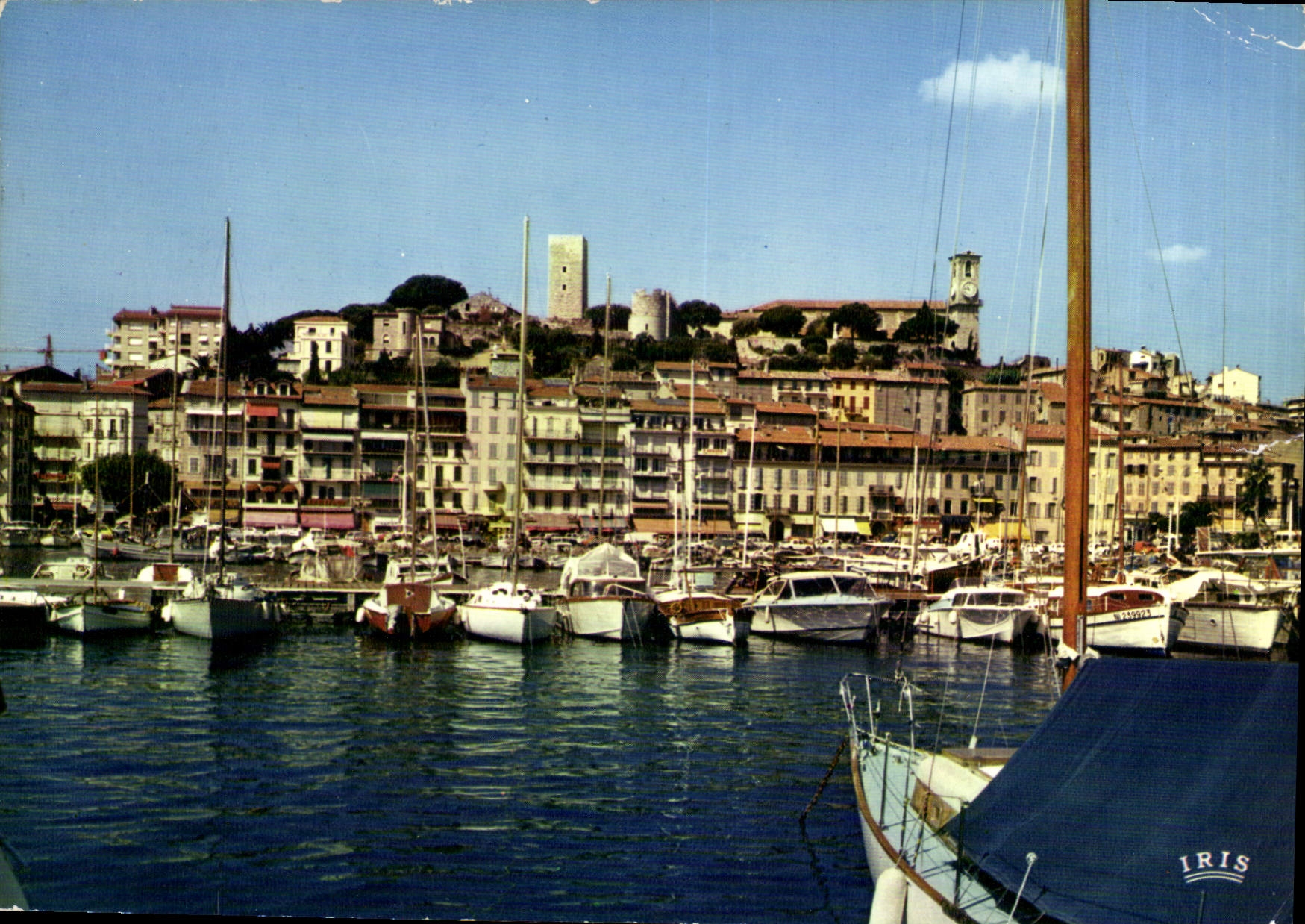CPM Reflets de la Cote d'Azur Cannes A Mmes le Port a l'arriere plan le Suquet 