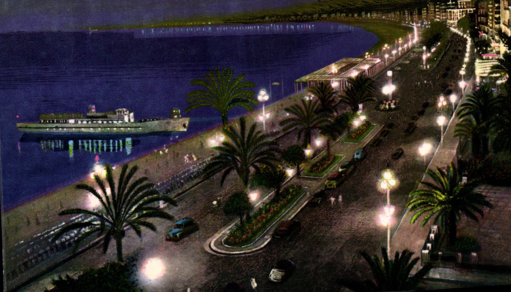 CPM La Cote d'Azur Nice Effet de nuit sur la Promenade des Anglais 