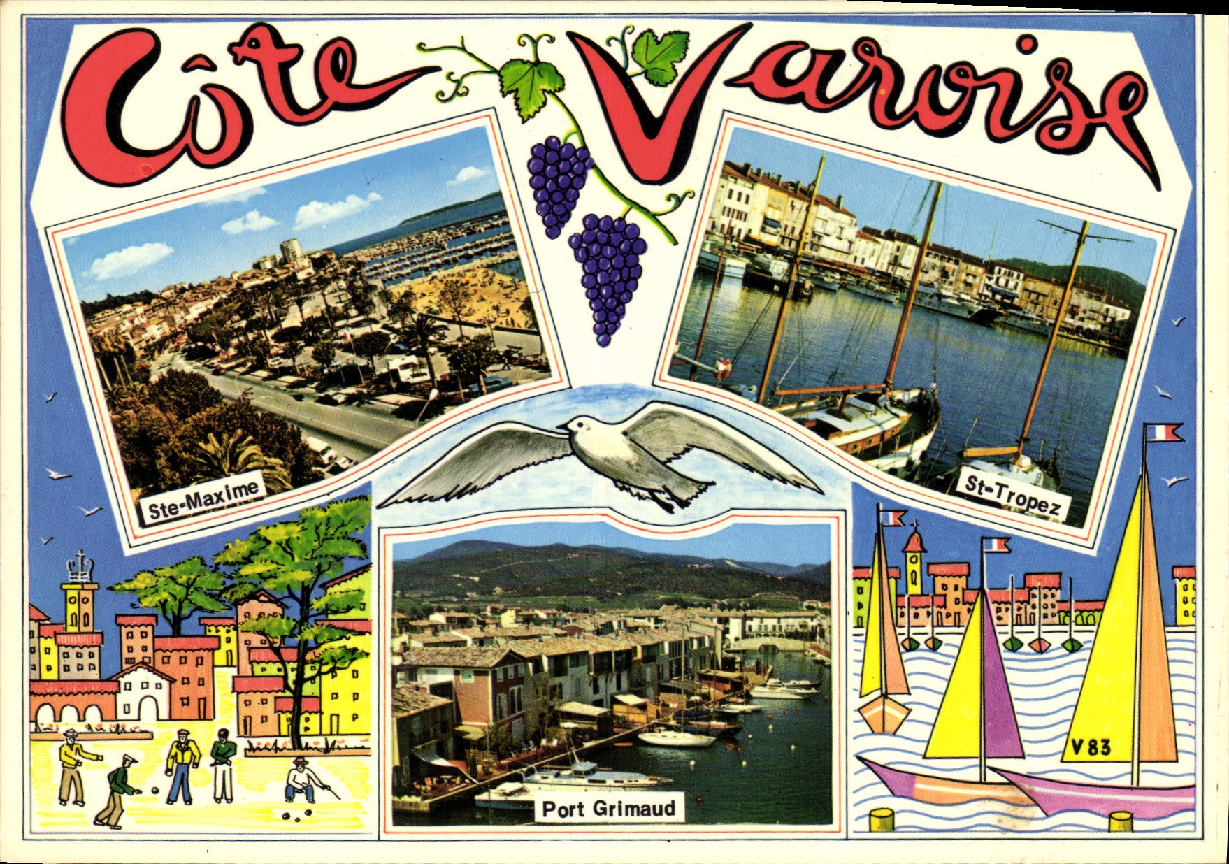 CPM Souvenir de la Cote Varoise Ste Maxime St Tropez Port Grimaud 