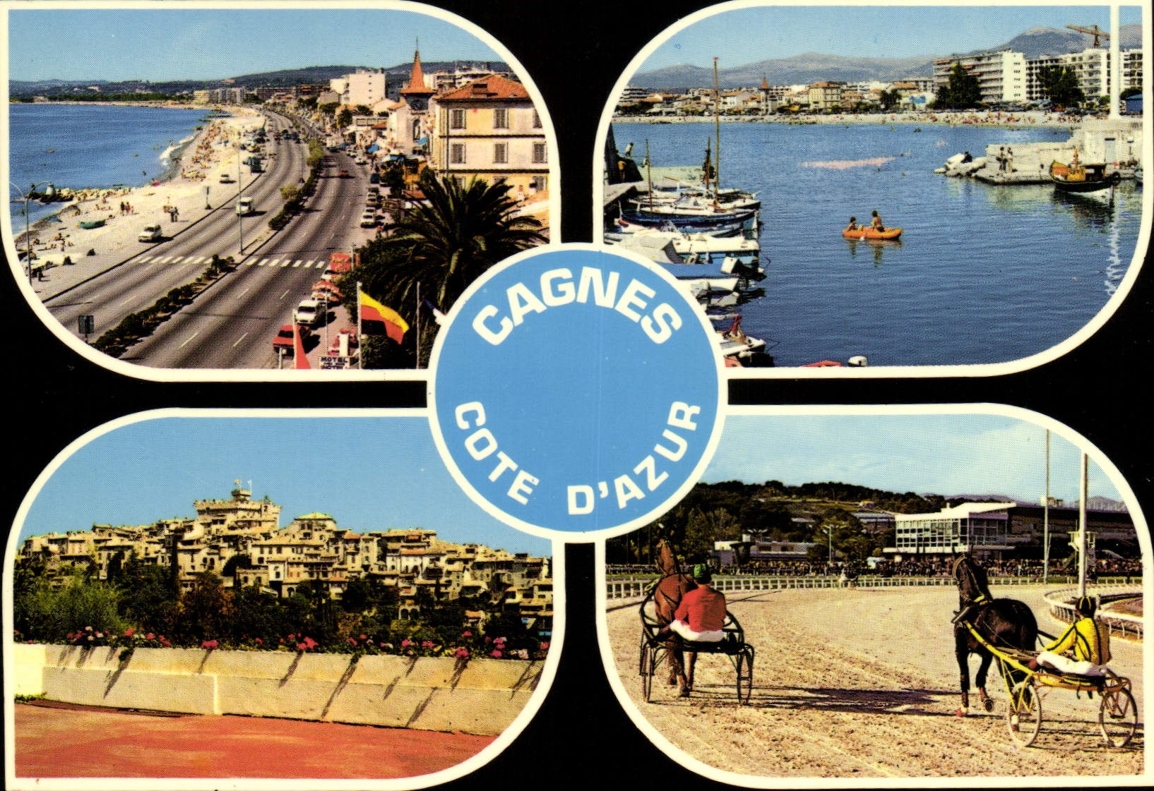 CPM Cagnes Cote d'Azur la plage le Port le haut de Cagnes l'Hippodrome 