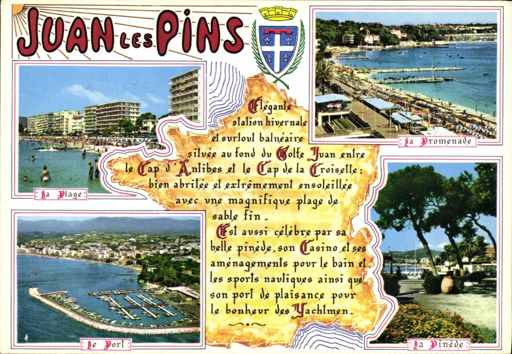 CPM Juan les Pins la plage la Promenade le Port la Pinede 