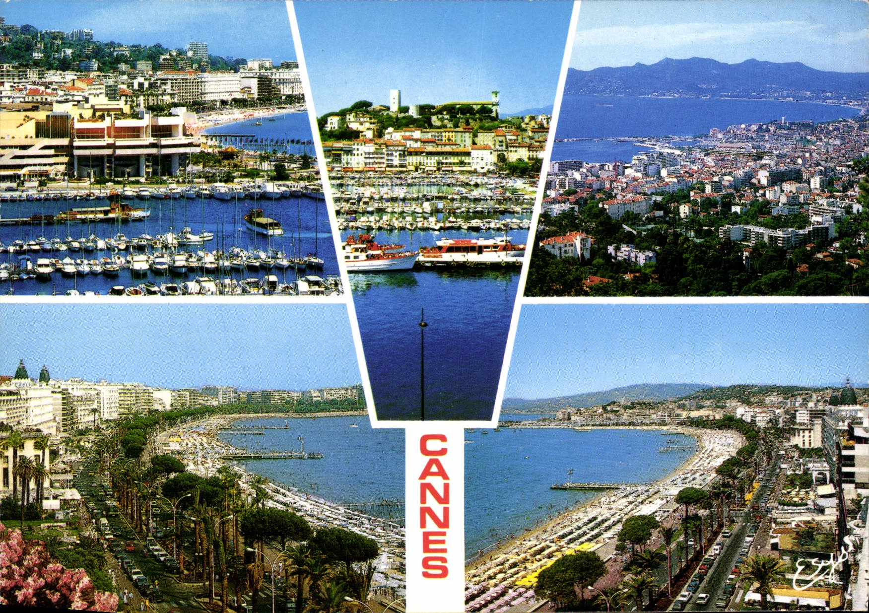 CPM La Cote d'Azur cannes A M le Port le Suquet la Ville et la Croisette 