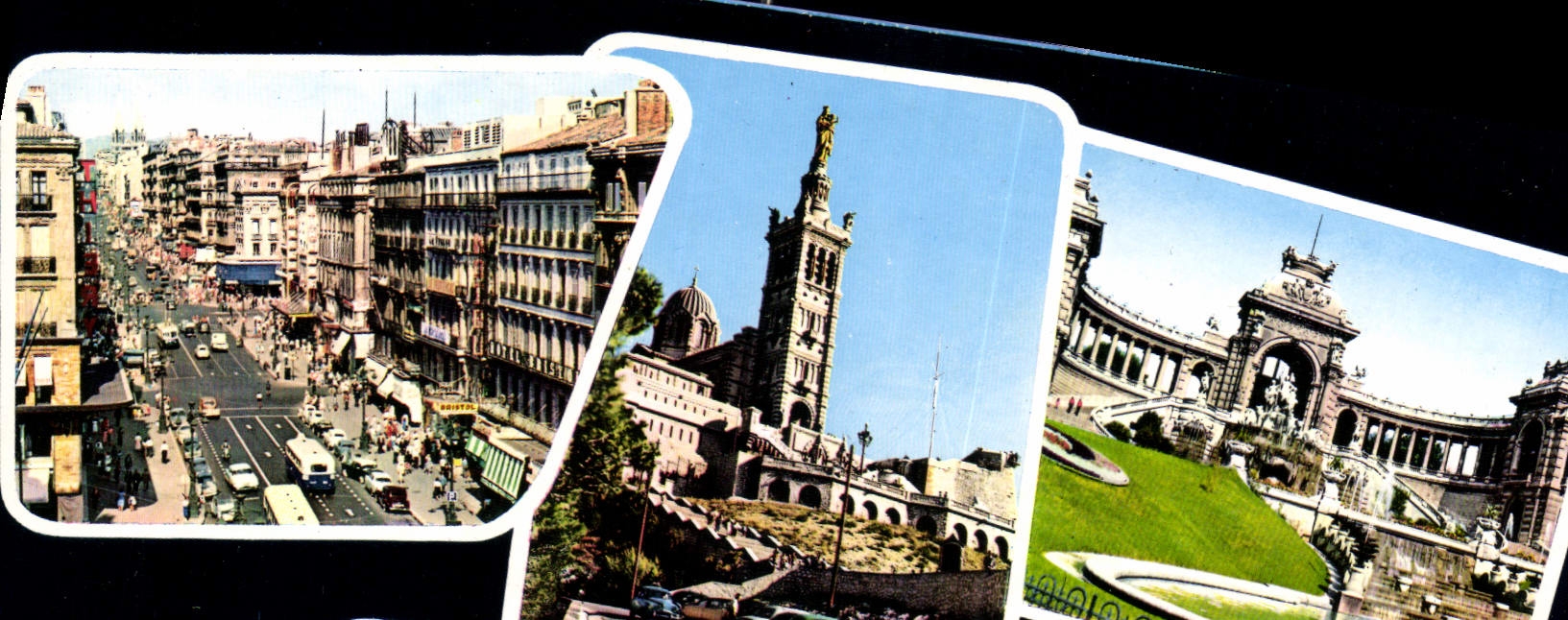 CPM La Canebiere Notre Dame de la Garde Palais Longchamp Panorama du Port 