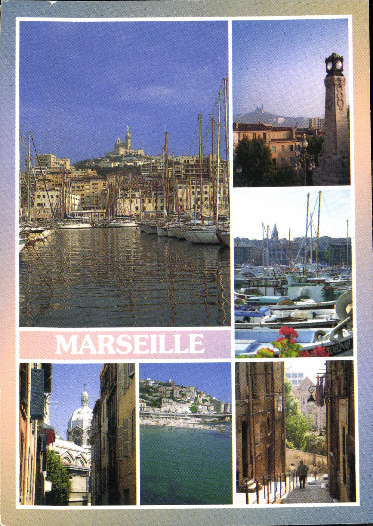 CPM Images de France Bouches du Rhone Marseille le port et Notre Dame de la Garde Plage et vieilles 