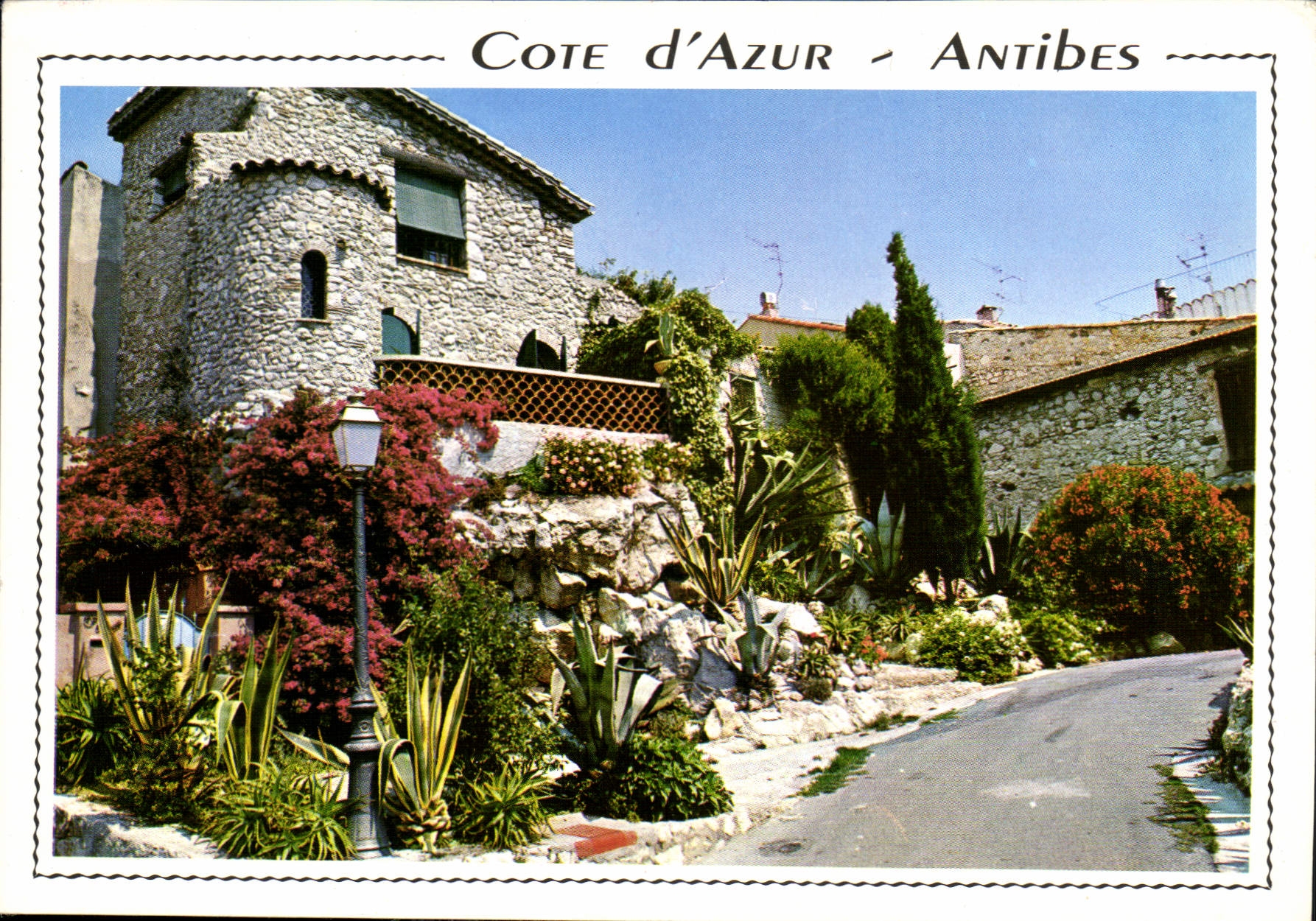 CPM Cote d'Azur Antibes A M Une vieille rue fleurie