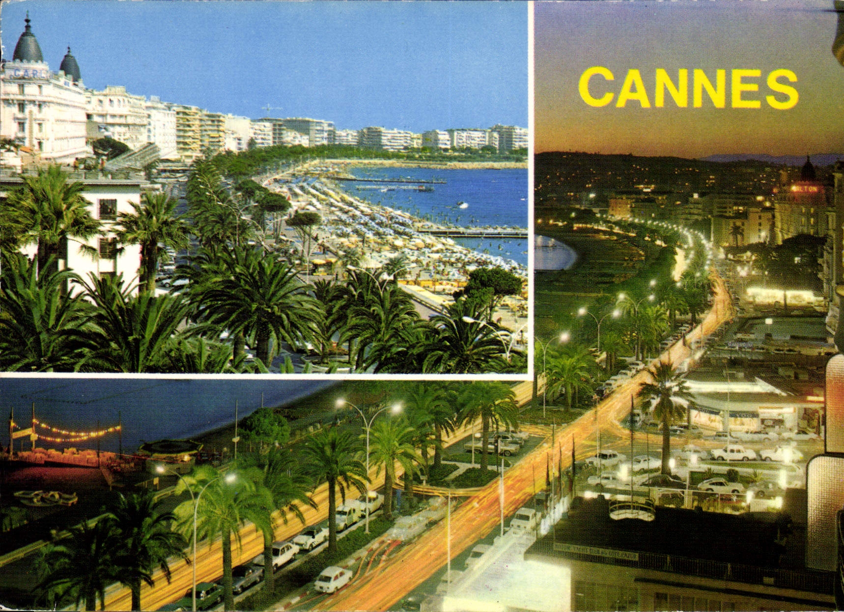 CPM La Cote d'Azur Cannes Cannes la nuit