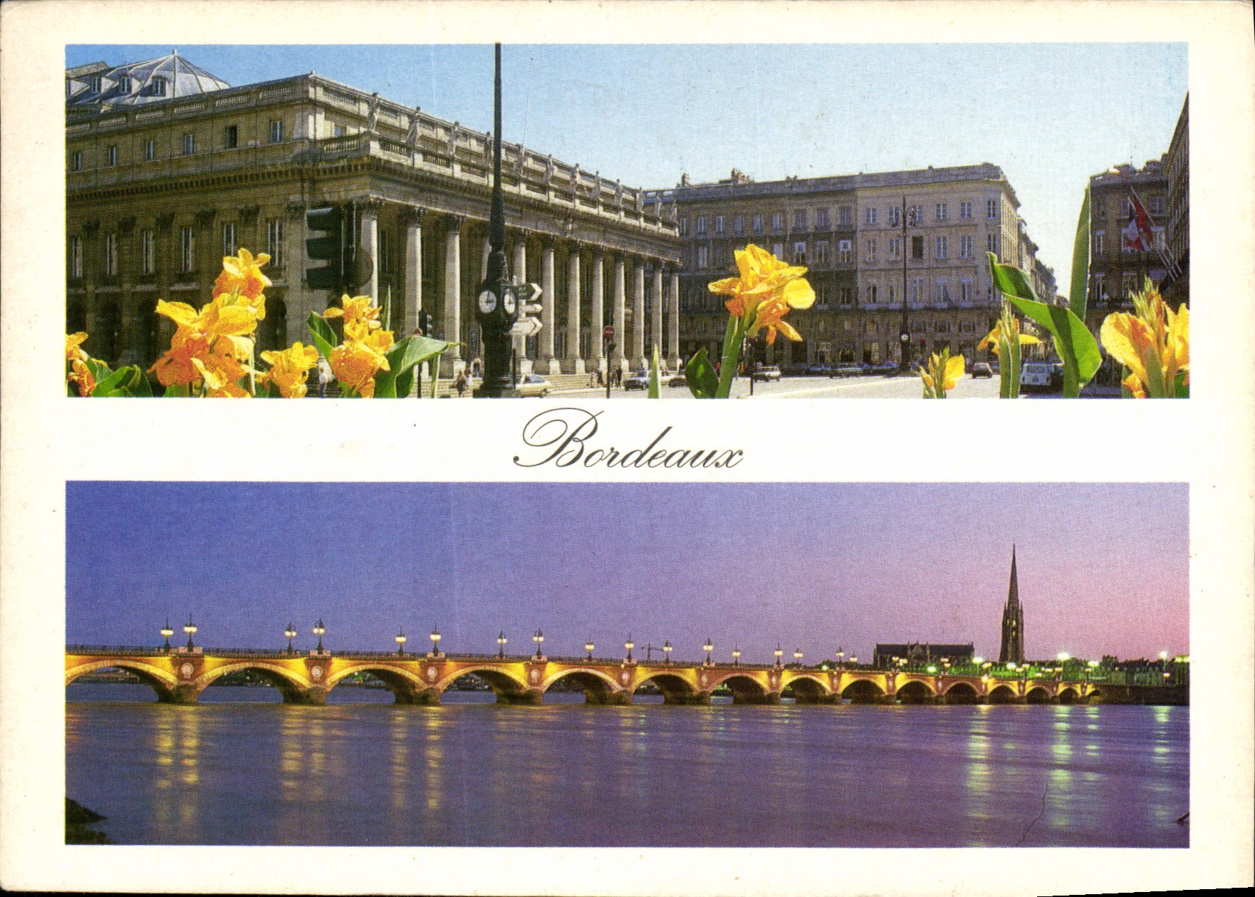 CPM Bordeaux le grand theatre et le pont de Pierre 