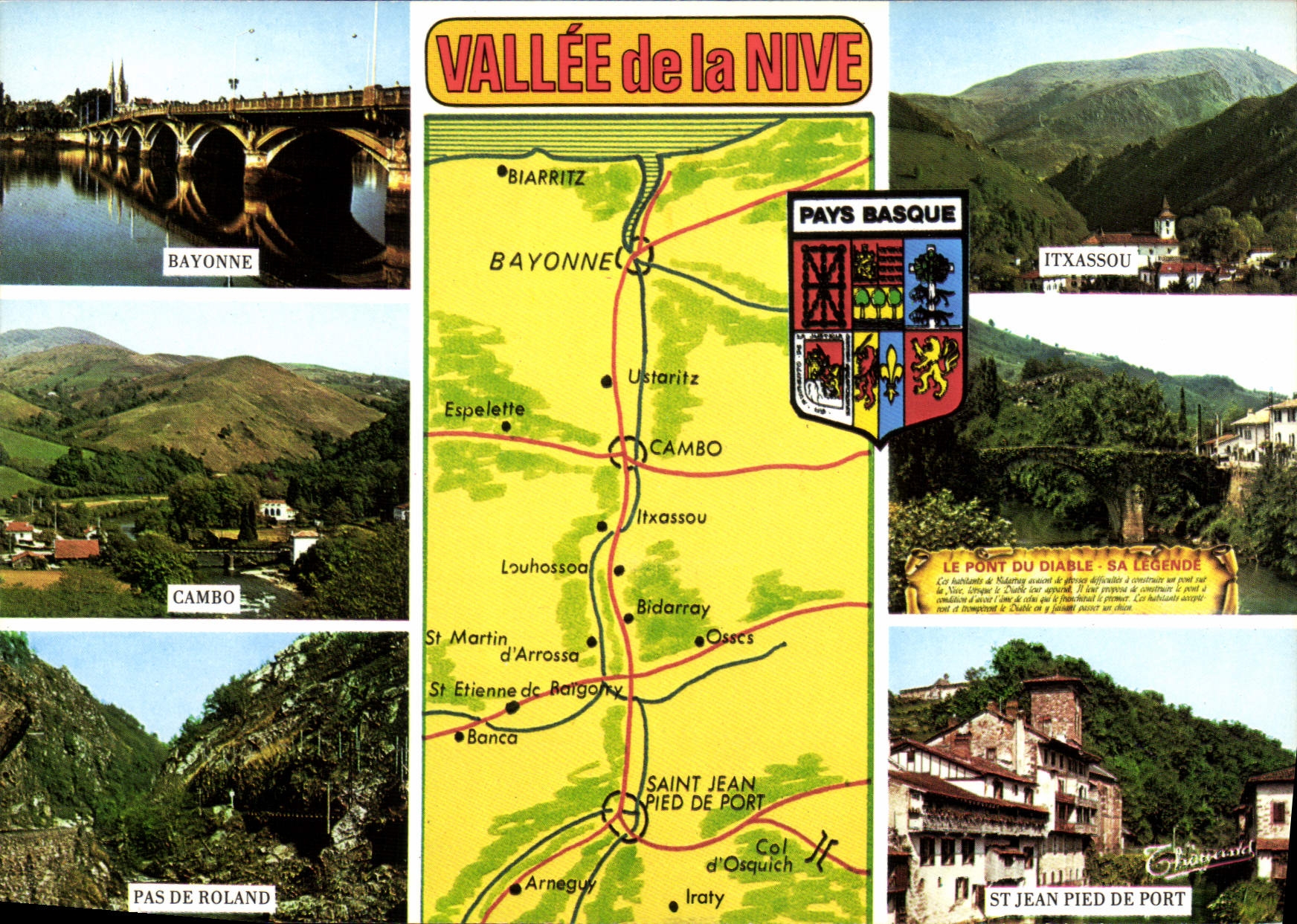 CPM Pays Basque Bayonne Cambo Pas de Roland Itwassou St Jean Pied de Port Pont du diable