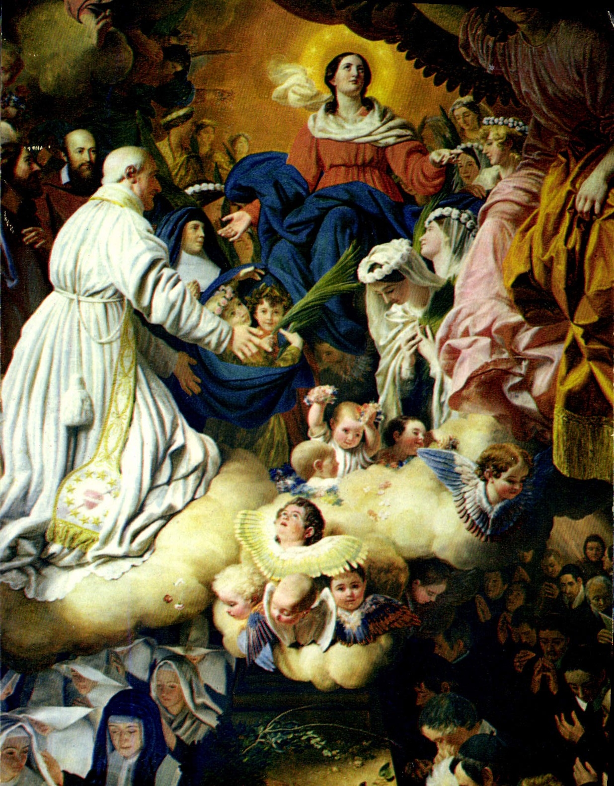 CPM Paris Chapelle des Lazaristes Tribune Saint Vincent accueilli au Ciel par la Vierge Marie 