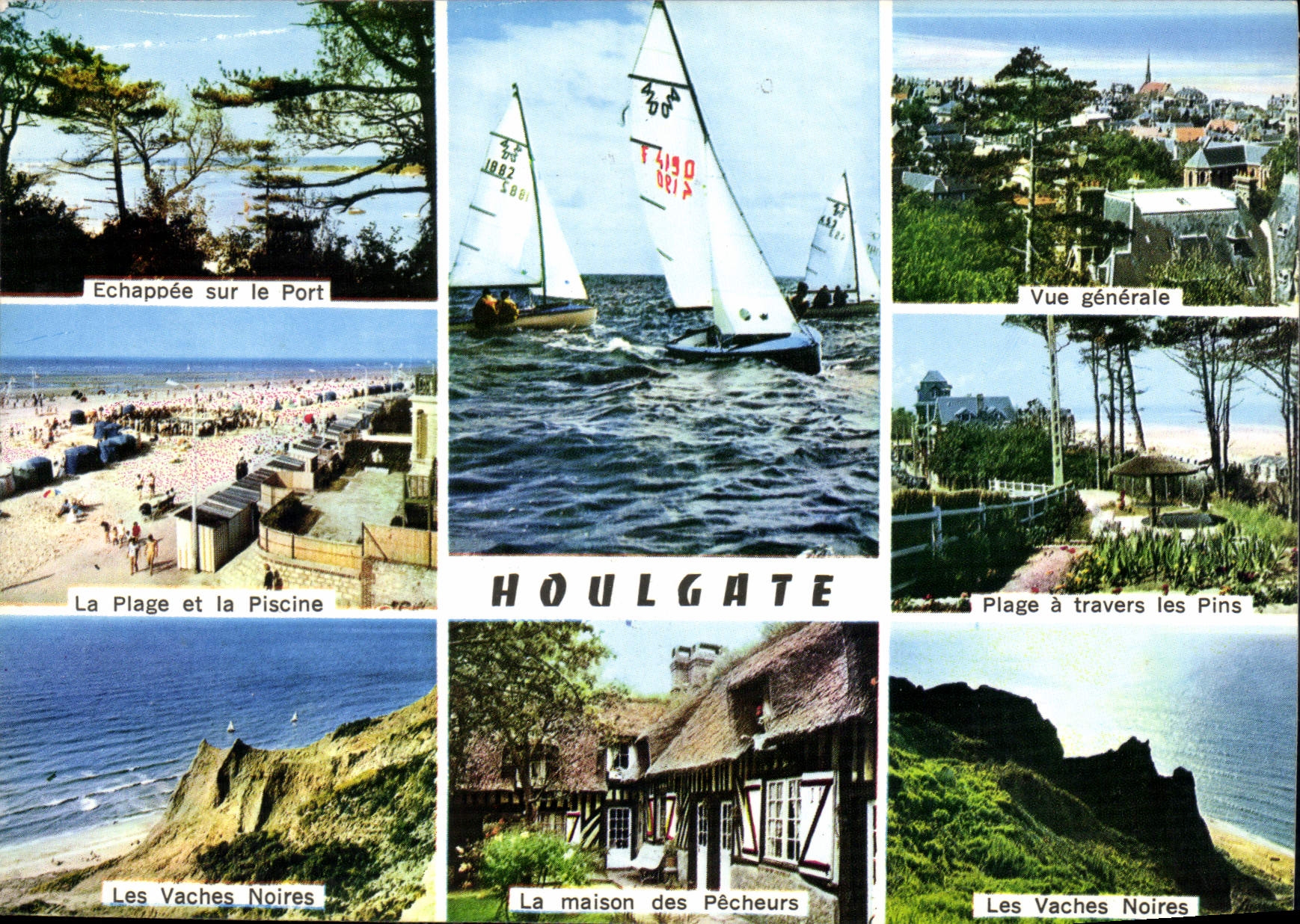 CPM La Cote Fleure Houlgate Calvados Bateau Piscine Vaches noires