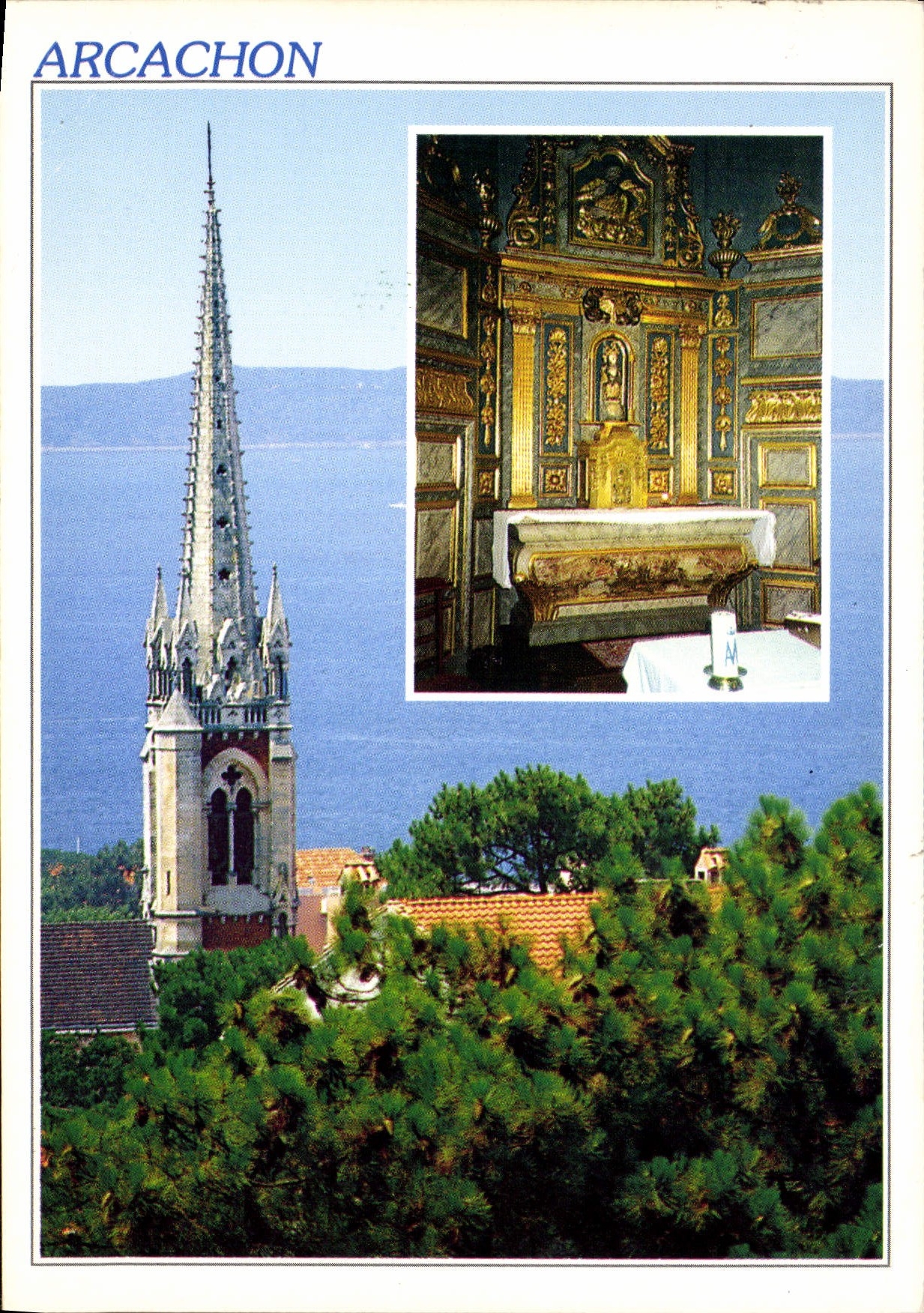 CPM Bassin d'Arcachon Arcachon Gironde la Basilique Notre Dame A l'interieur se trouve la Chapelle d