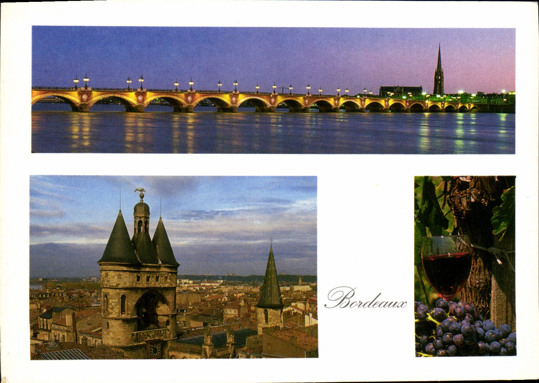 CPM Bordeaux le Pont de Pierre et la Porte de la Grosse Cloche 
