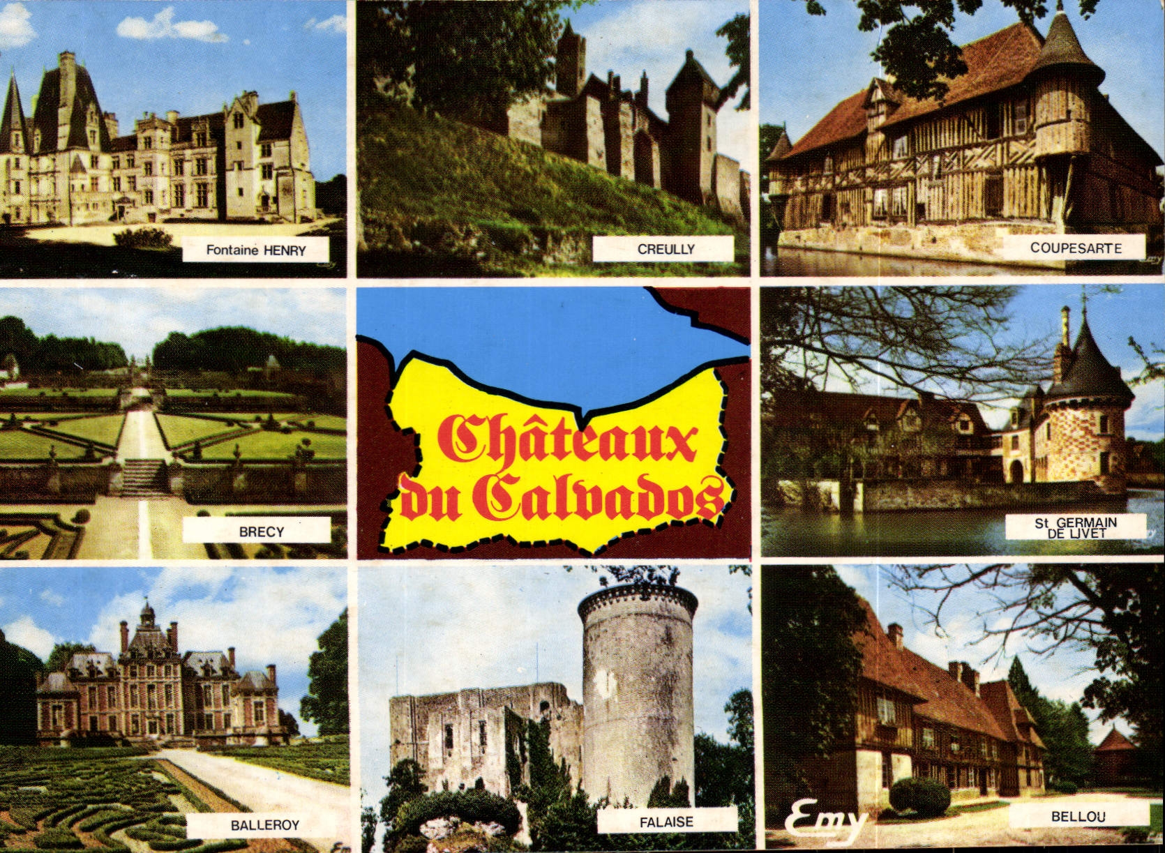 CPM Chateaux et Manoirs du Calvados Fontaine Henry Creully Coupesarte Brecy St Germain de Livet Ball