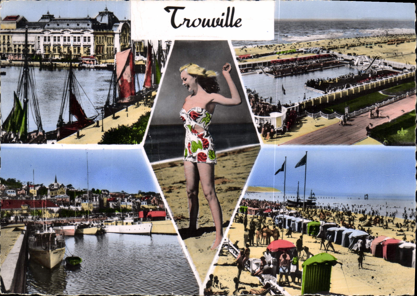CPM Trouville Port et Casino Plage et Piscine 