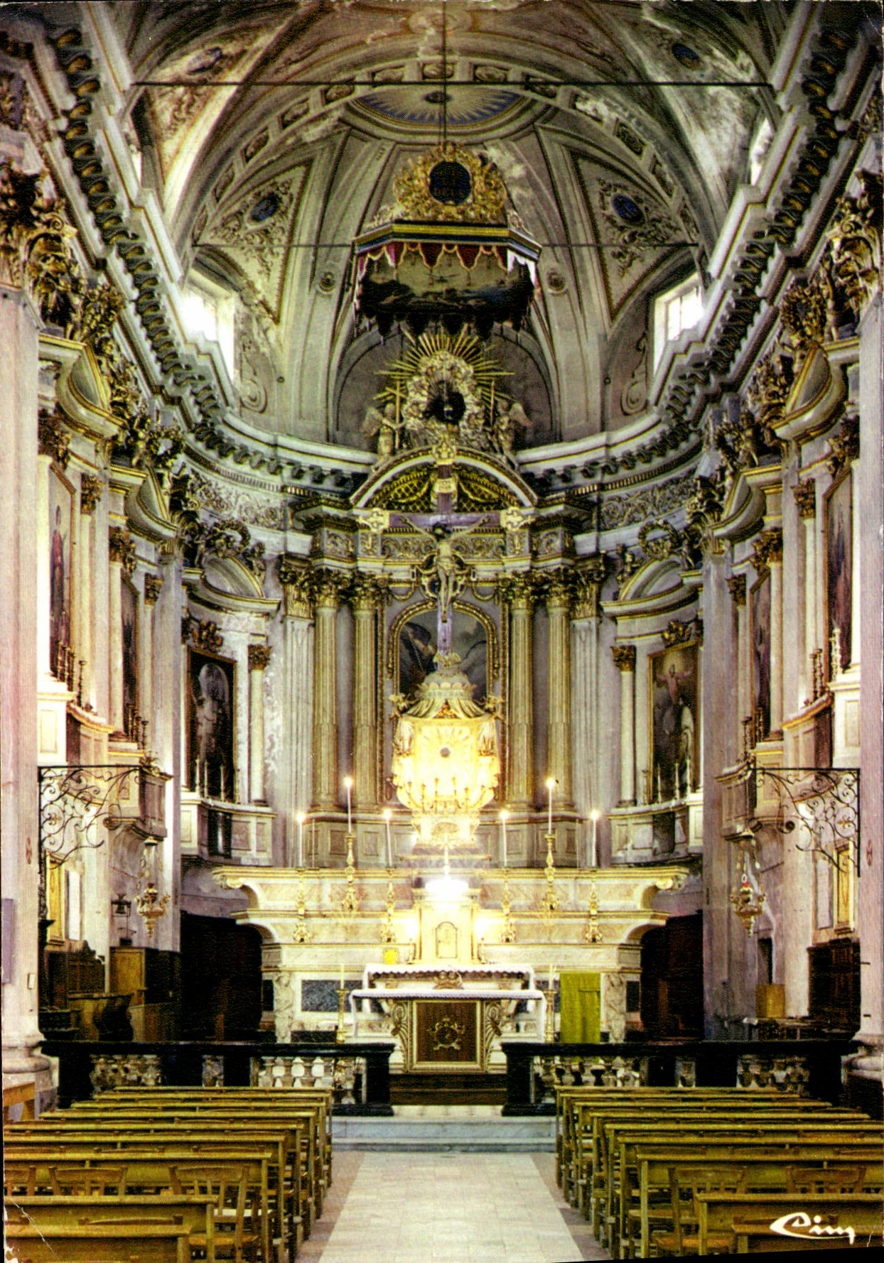 CPM Sospel Alpes Maritimes Interieur de l'Eglise St Michel 