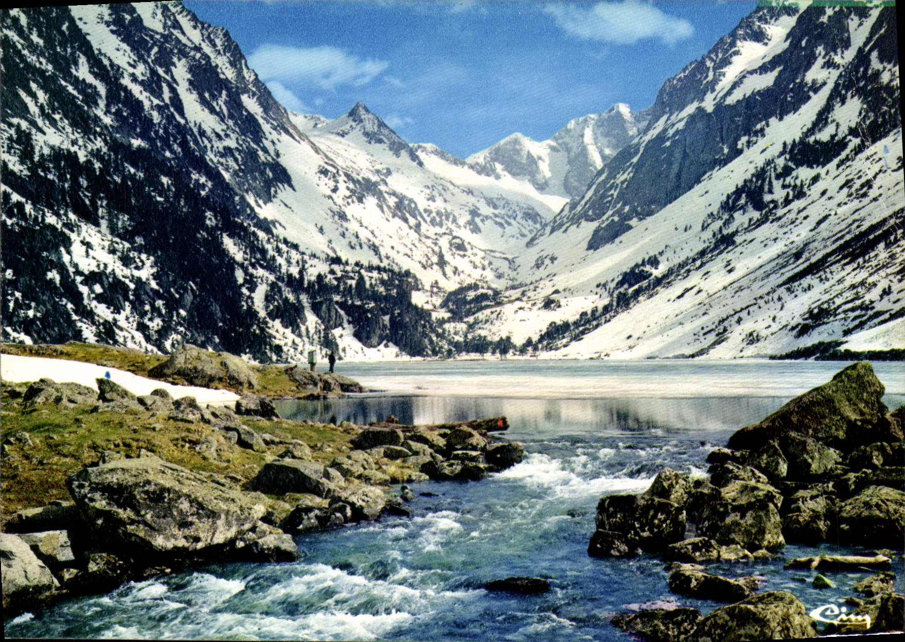 CPM Lac de Gaube Hautes Pyrenees Le Deversoir de Lac et le Vignemale