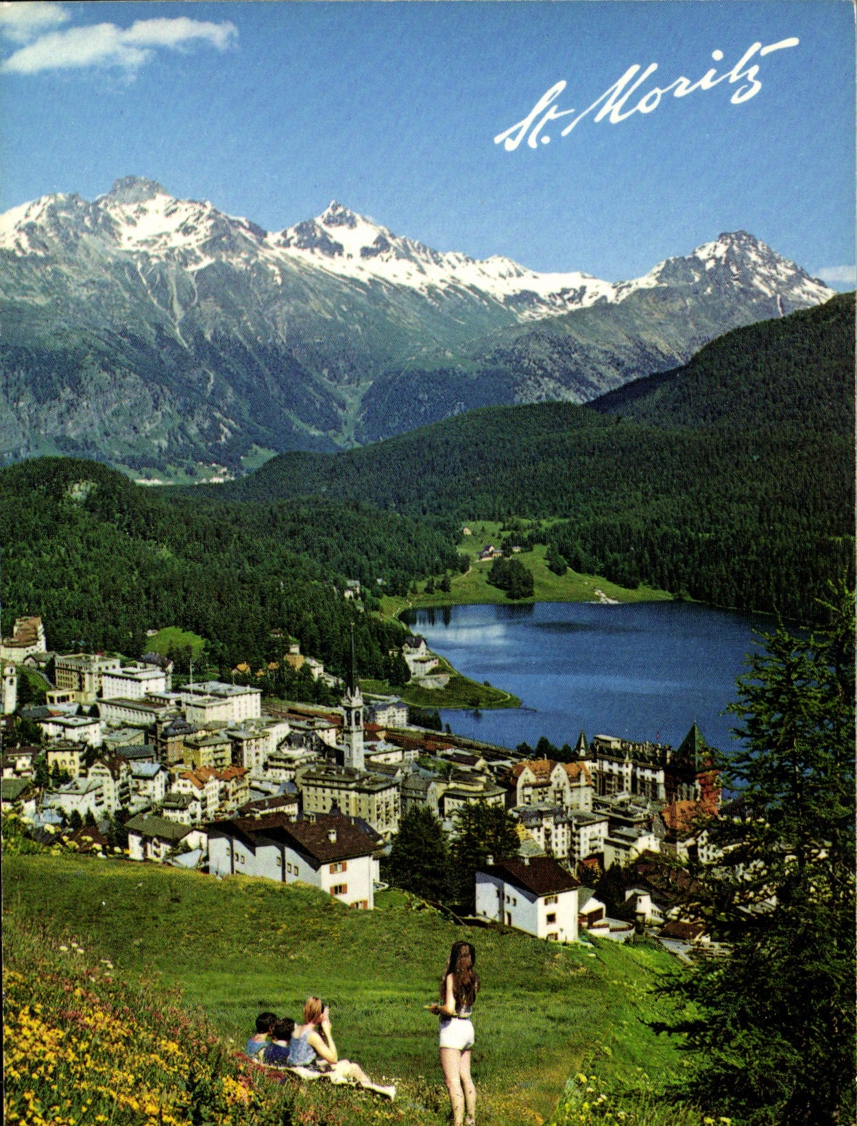 CPM St Moritz mit Piz Languard und Piz Albris