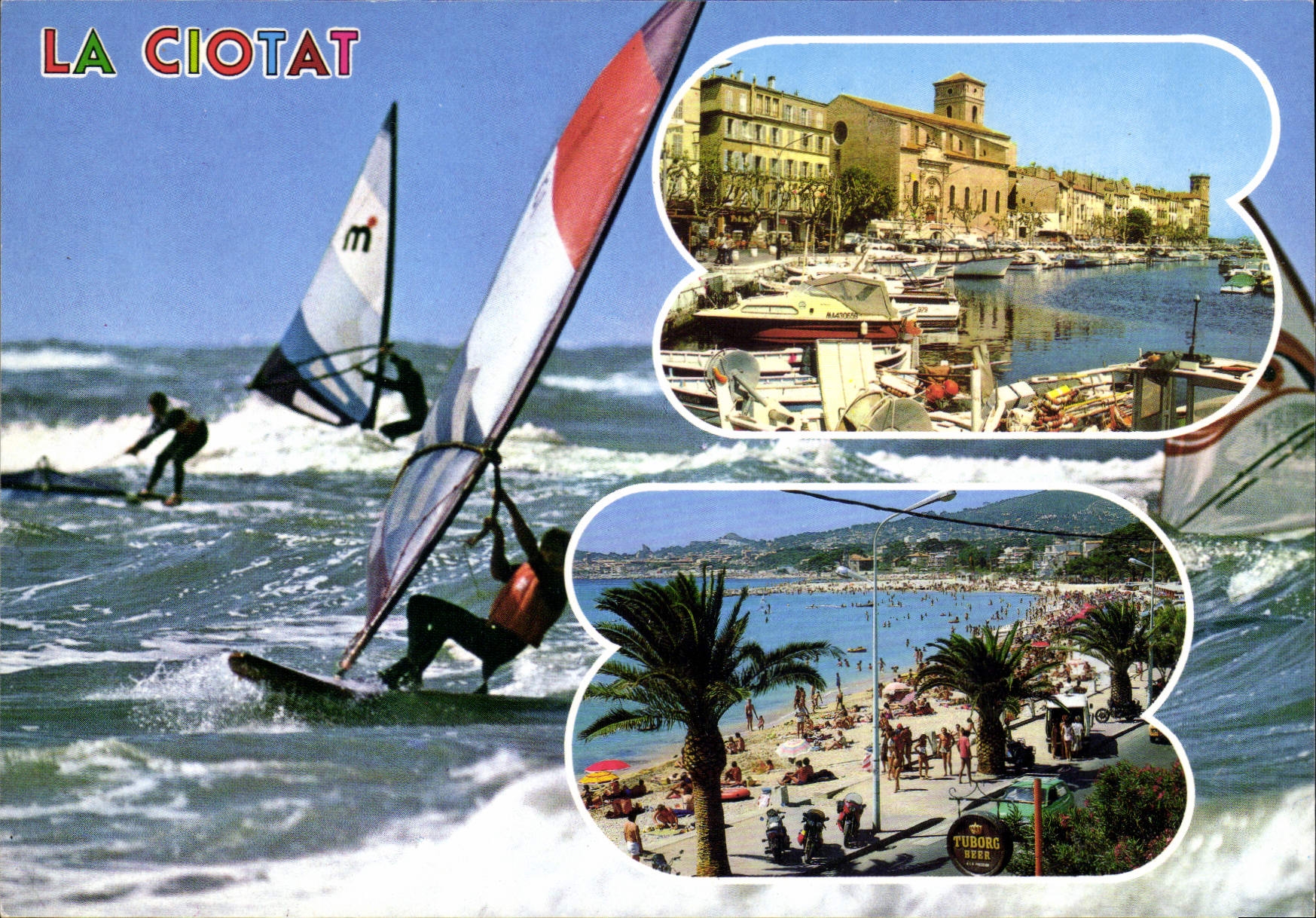 CPM Reflets de Provence La Ciotat B du R Le Port La Plage Planche a voile
