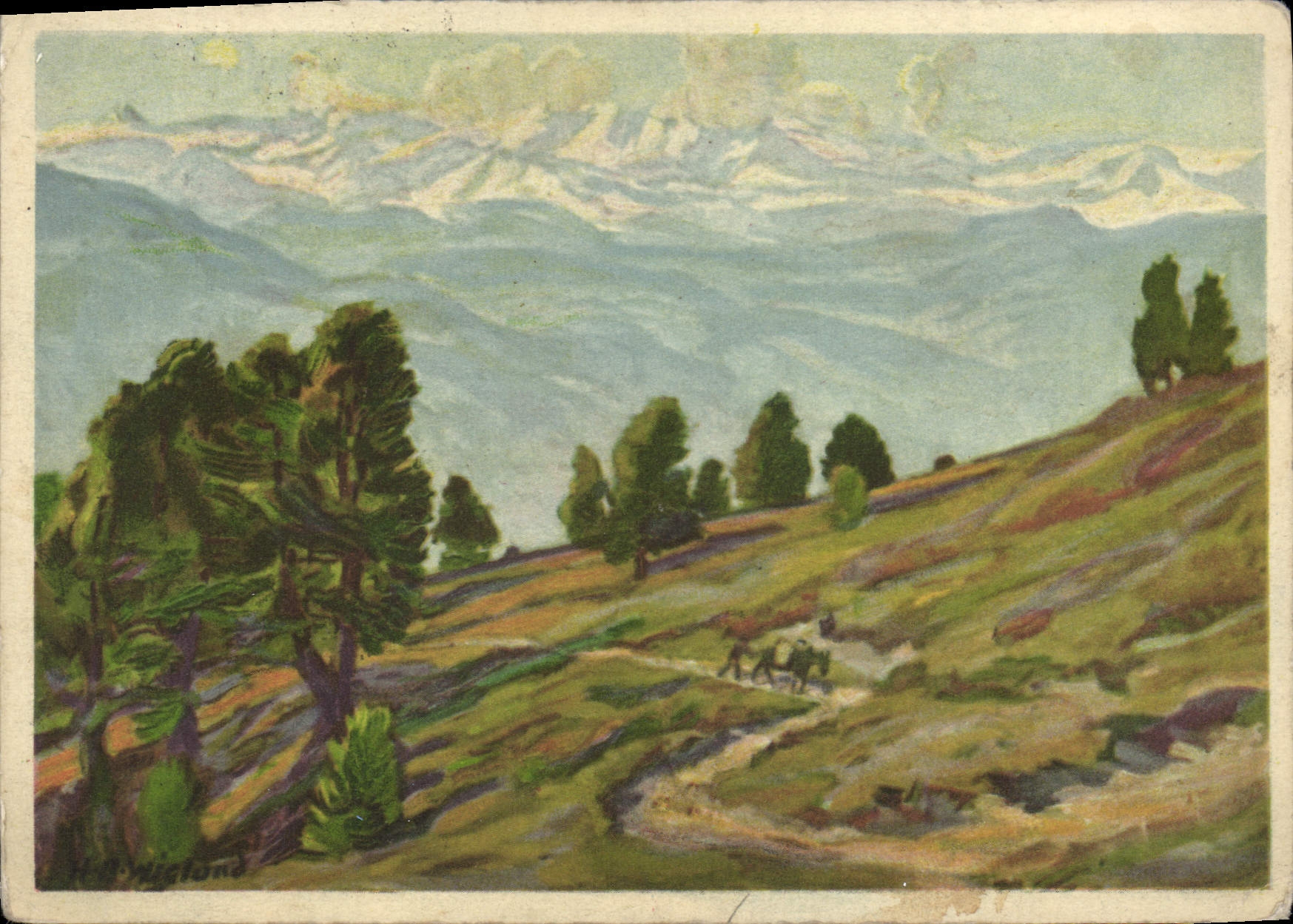 CPM H B Wieland Ein Sommertag Wallis 