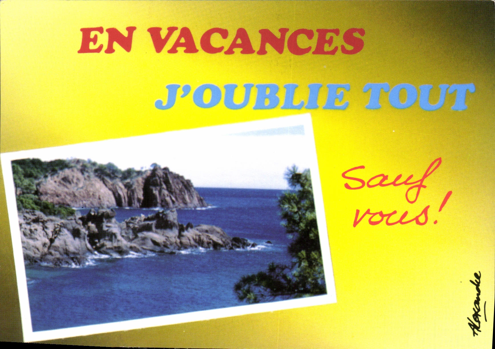 CPM En Vacances J'Oublie Tout Sauf vous 