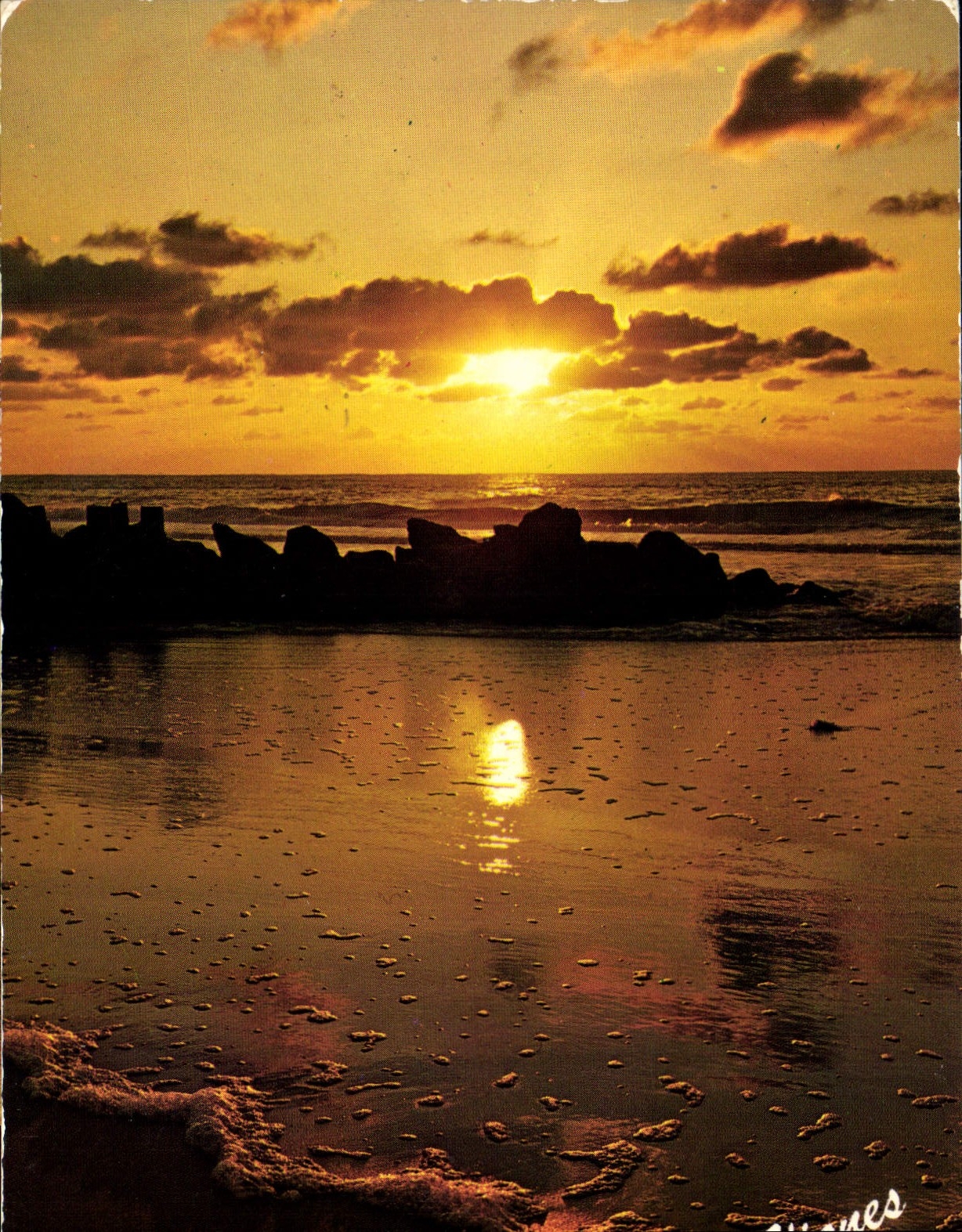 CPM Visage des Landes Coucher de soleil sur l'Ocean