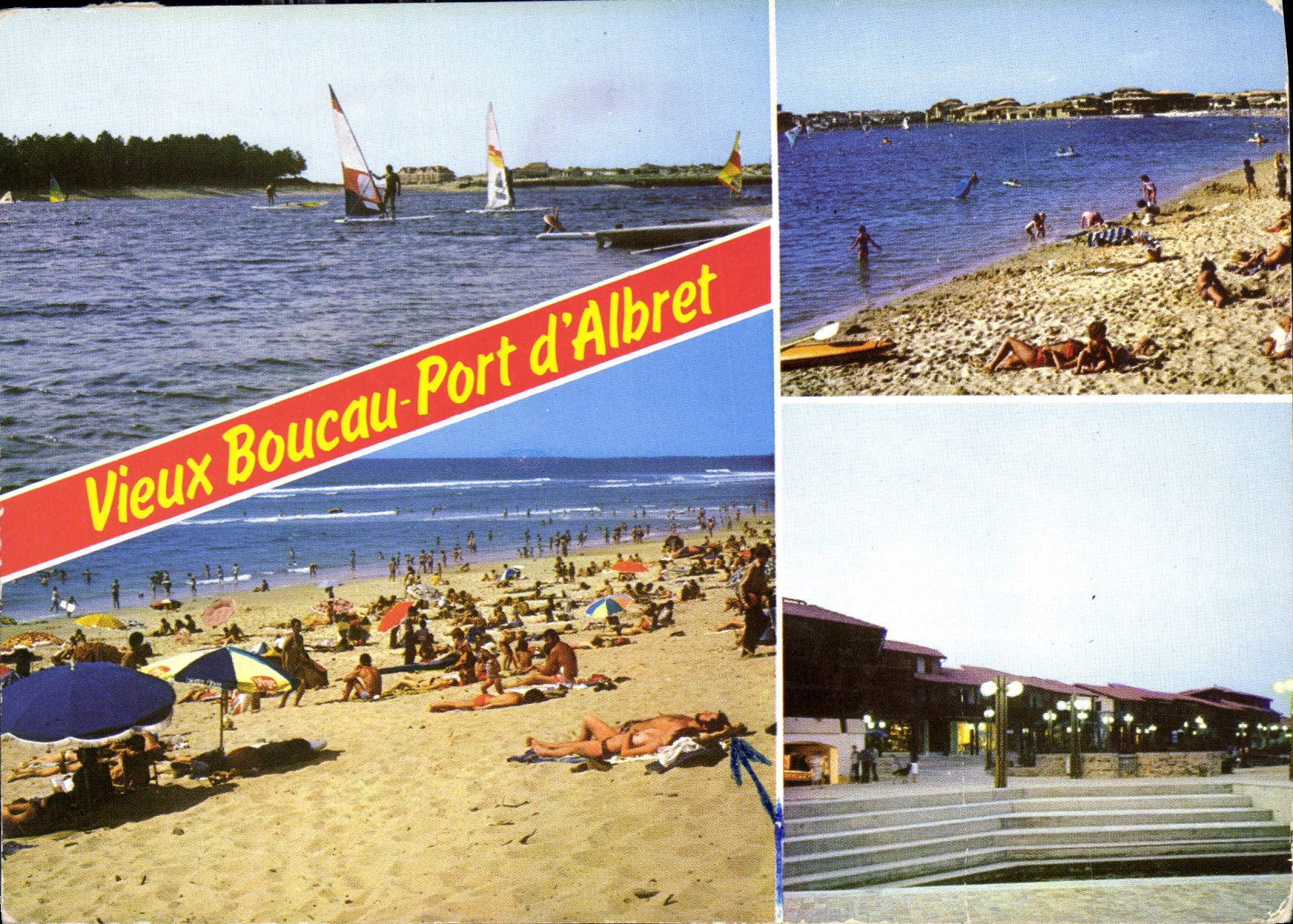 CPM Sur la Cote Sud des Landes Vieux Boucau Port d'Albert Planche a voile
