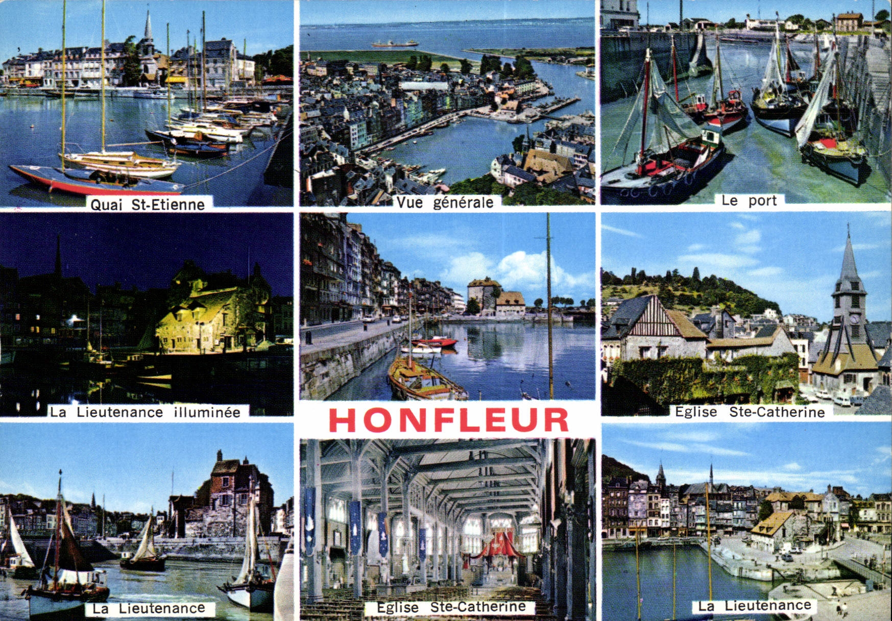 CPM La Cote Fleurie Honfleur Calvados Quai St Etienne Vue generale Le port Bateaux de peche Lieutena