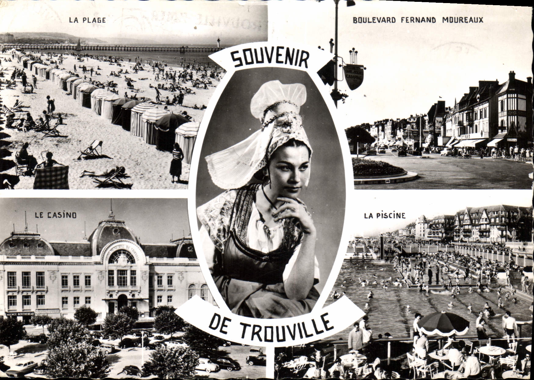 CPM Souvenir de Trouville La plage Boulevard Fernand Moureaux Le casino La piscine