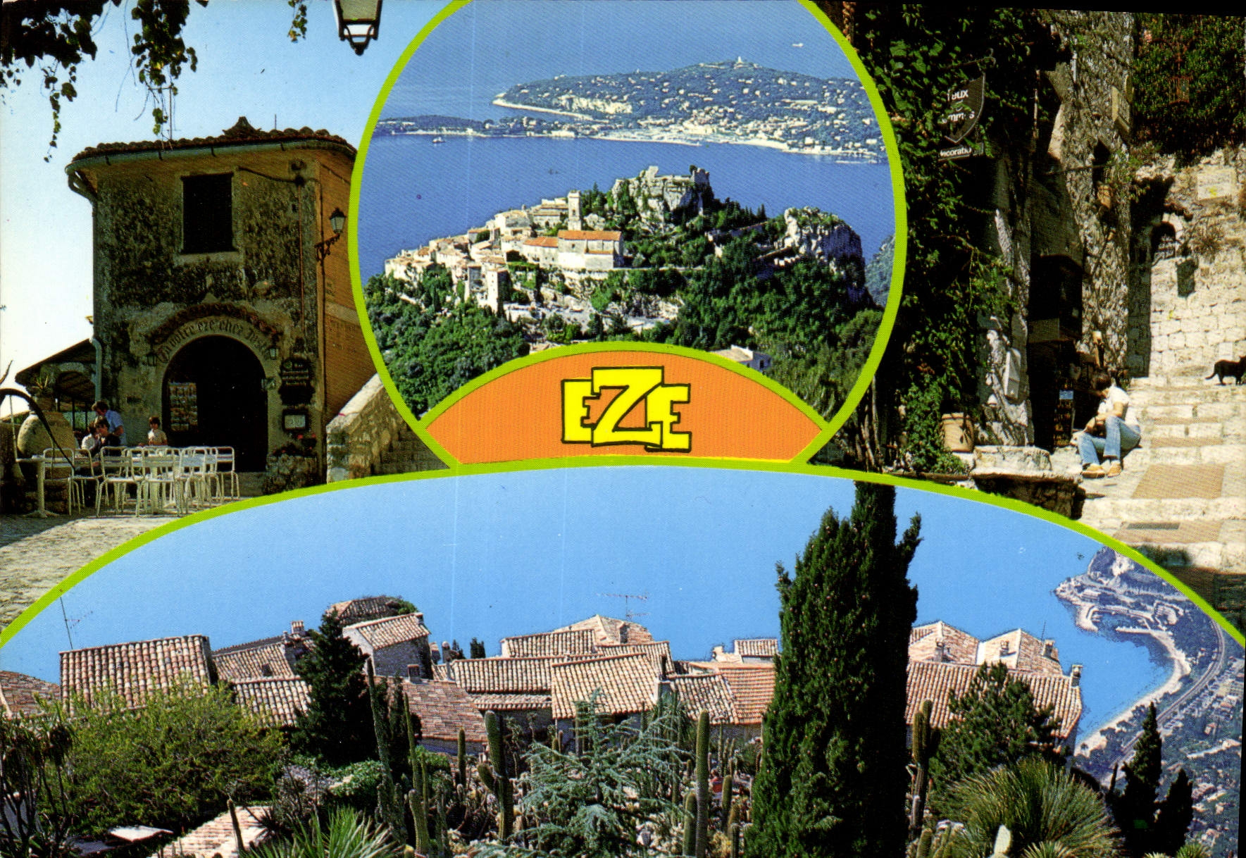 CPM Eze Village Alpes Maritimes Vue des toits Entree du Village Vue generale 