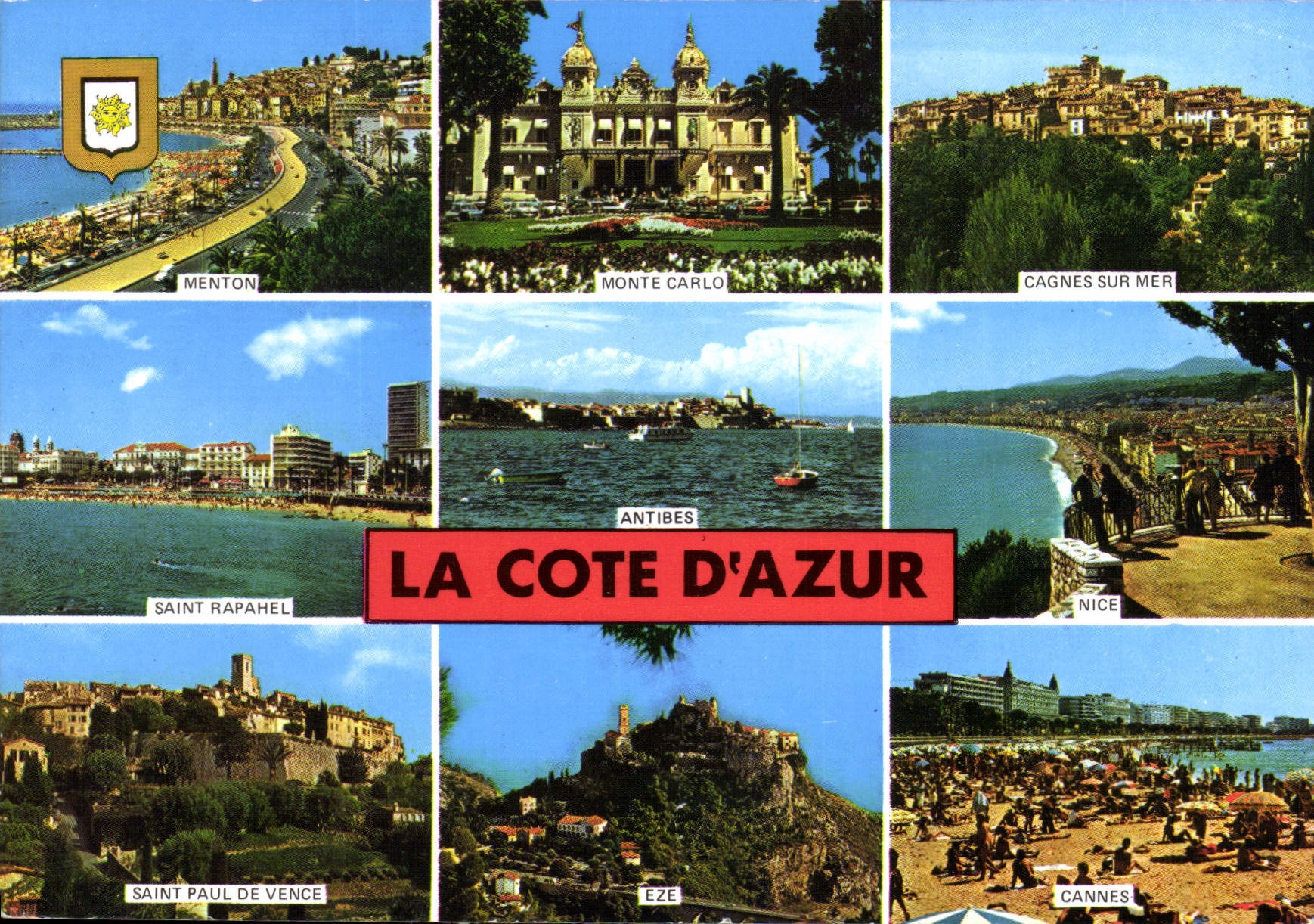 CPM La Cote d'Azur Menton Monte Carlo Cagnes sur Mer Saint Rapael Antibes Nice Saint Paul de Vence E