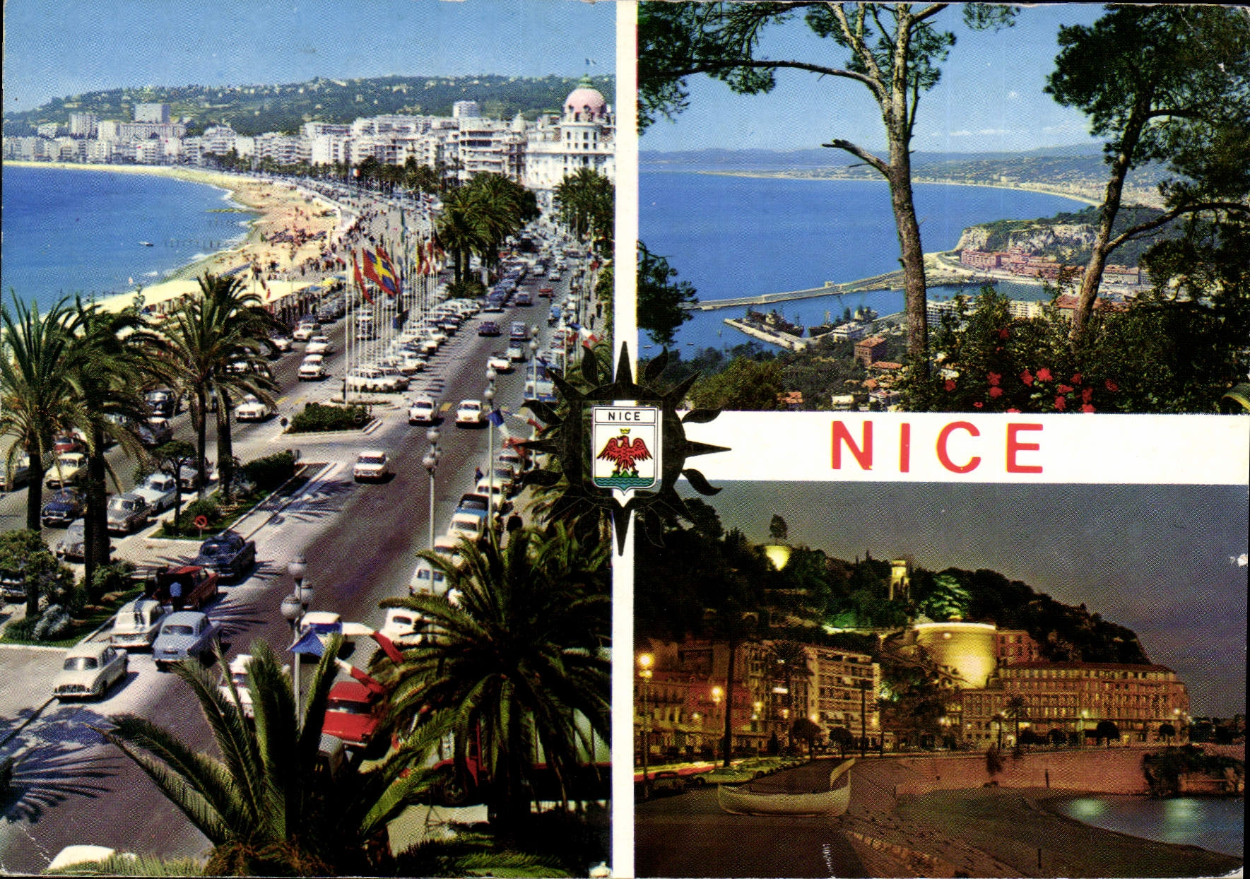 CPM Nice Cote d'Azur la Promenade des Anglais la Baie des Anges le Chateau la nuit 