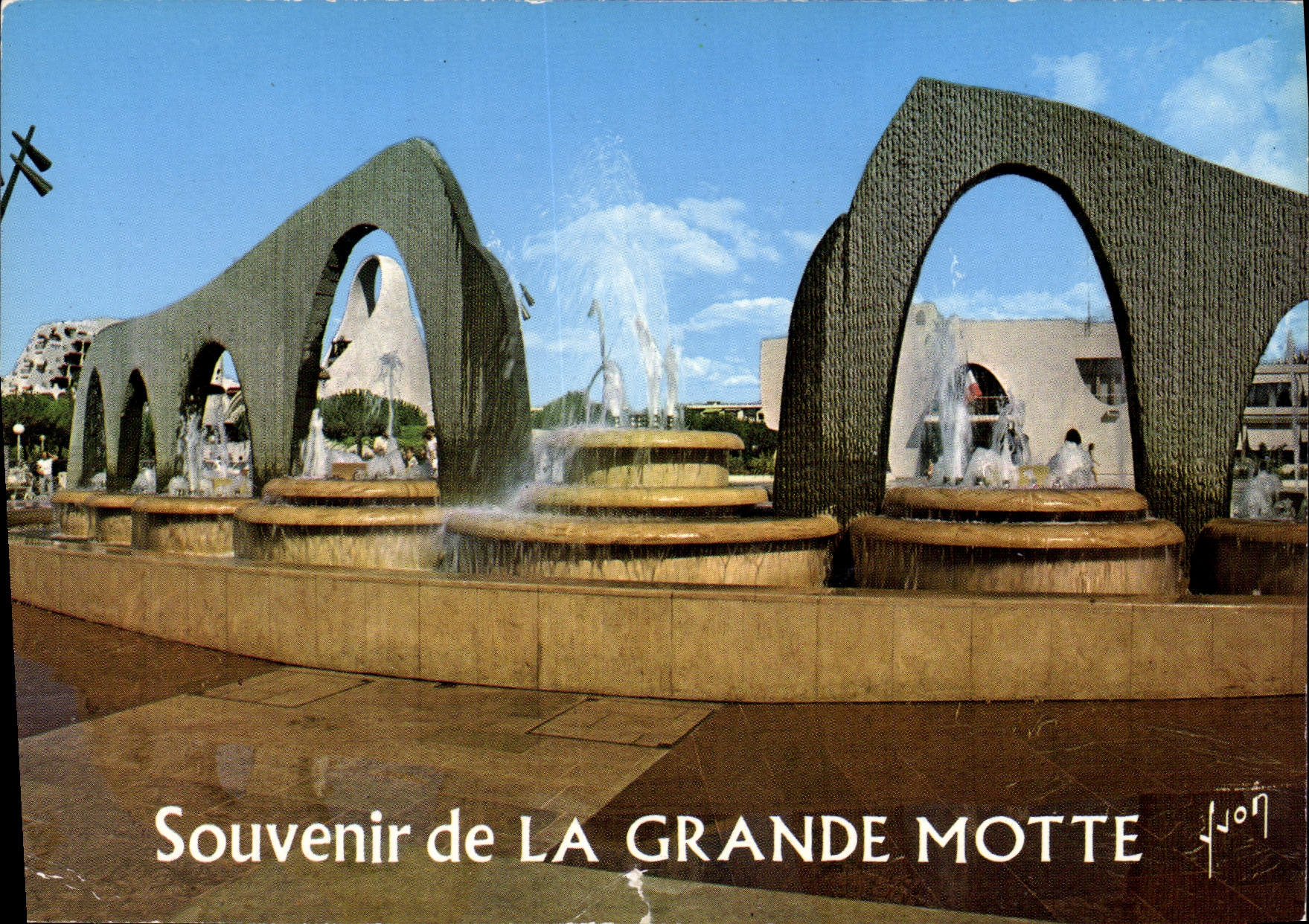 CPM La Grande Motte Herault les Fontaines l'Eglise et la Mairie