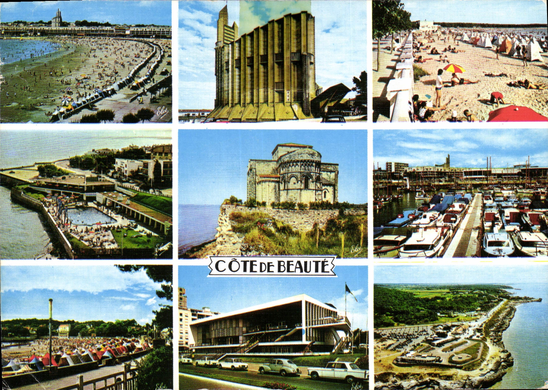 CPM Cote de Beaute de fauche a droite la plage de royan royan l'eglise la plage de Saint georges la 