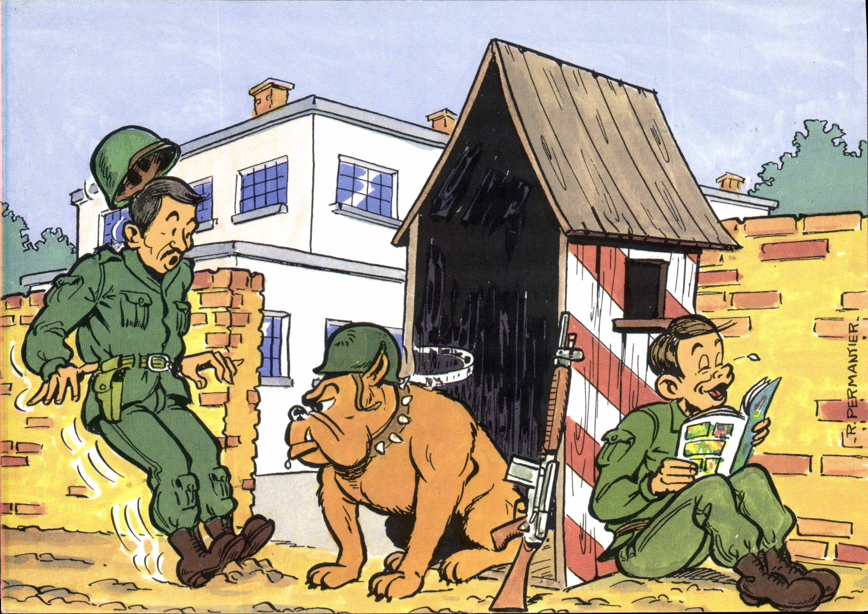 CPM Soldat Militaria Permantier Chien Molosse
