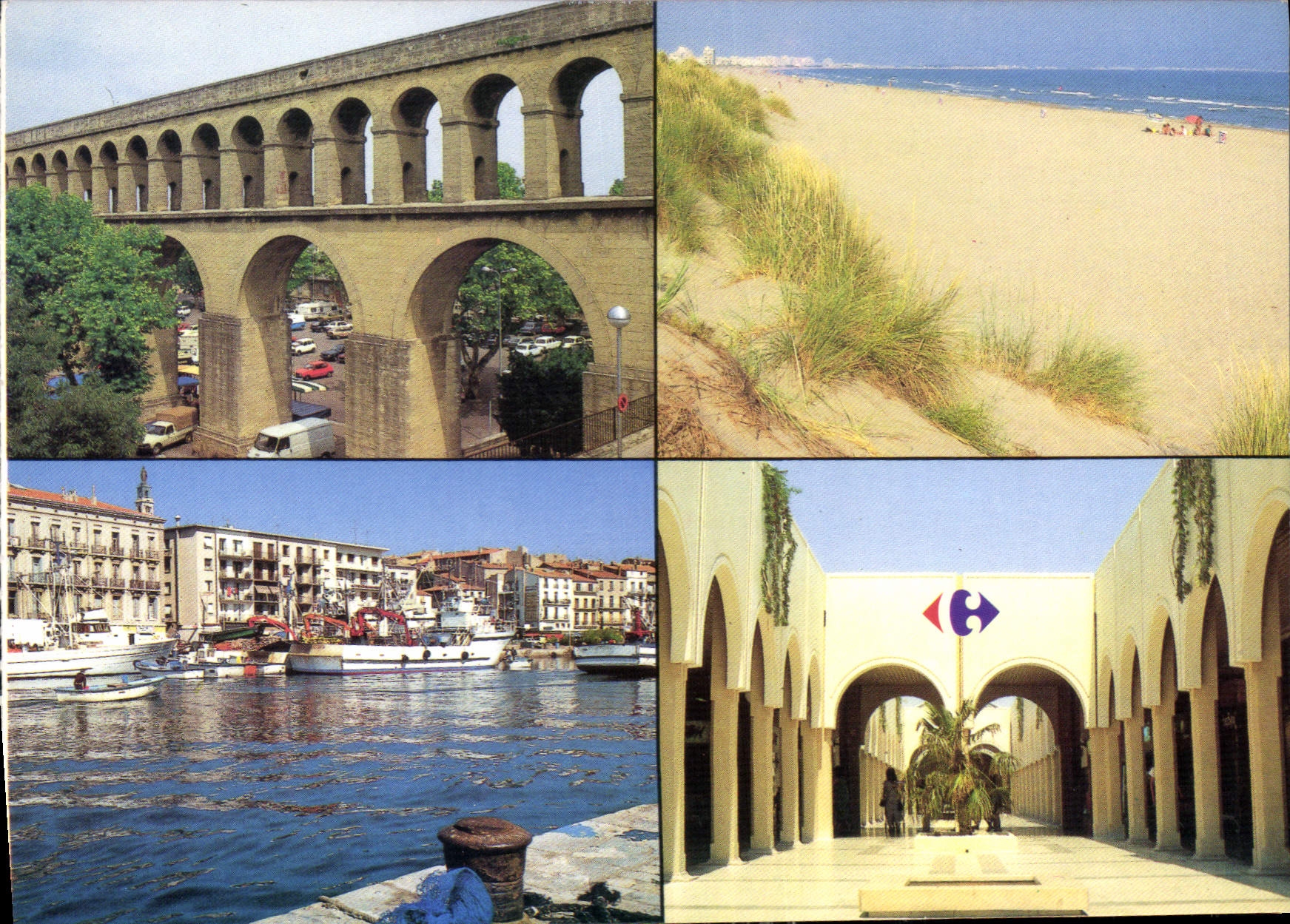 CPM Aqueduc des Arceaux a Montpellier Plage du Languedoc et ses dunes Ste le Canal Carrefour route d