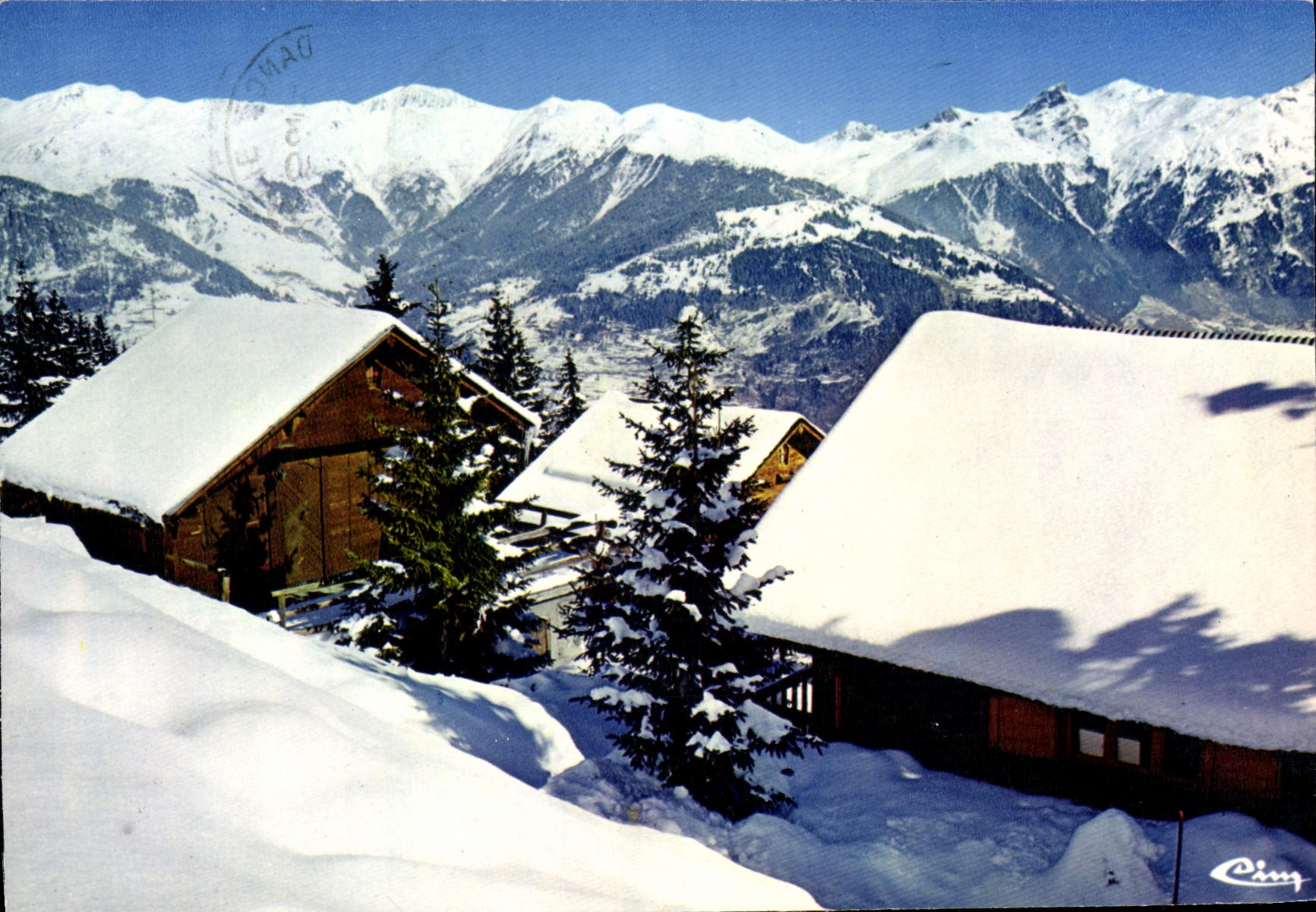CPA Neige et soleil les Mazots sous la neige 