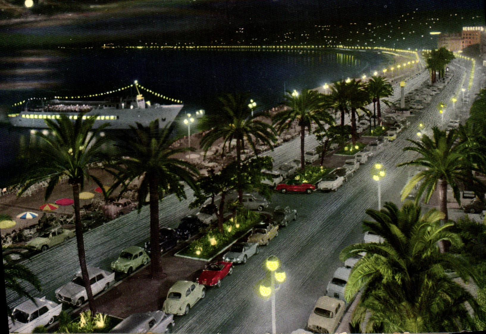 CPM Cote d'Azur Nice Clair de lune sur le Promenade des Anglais 
